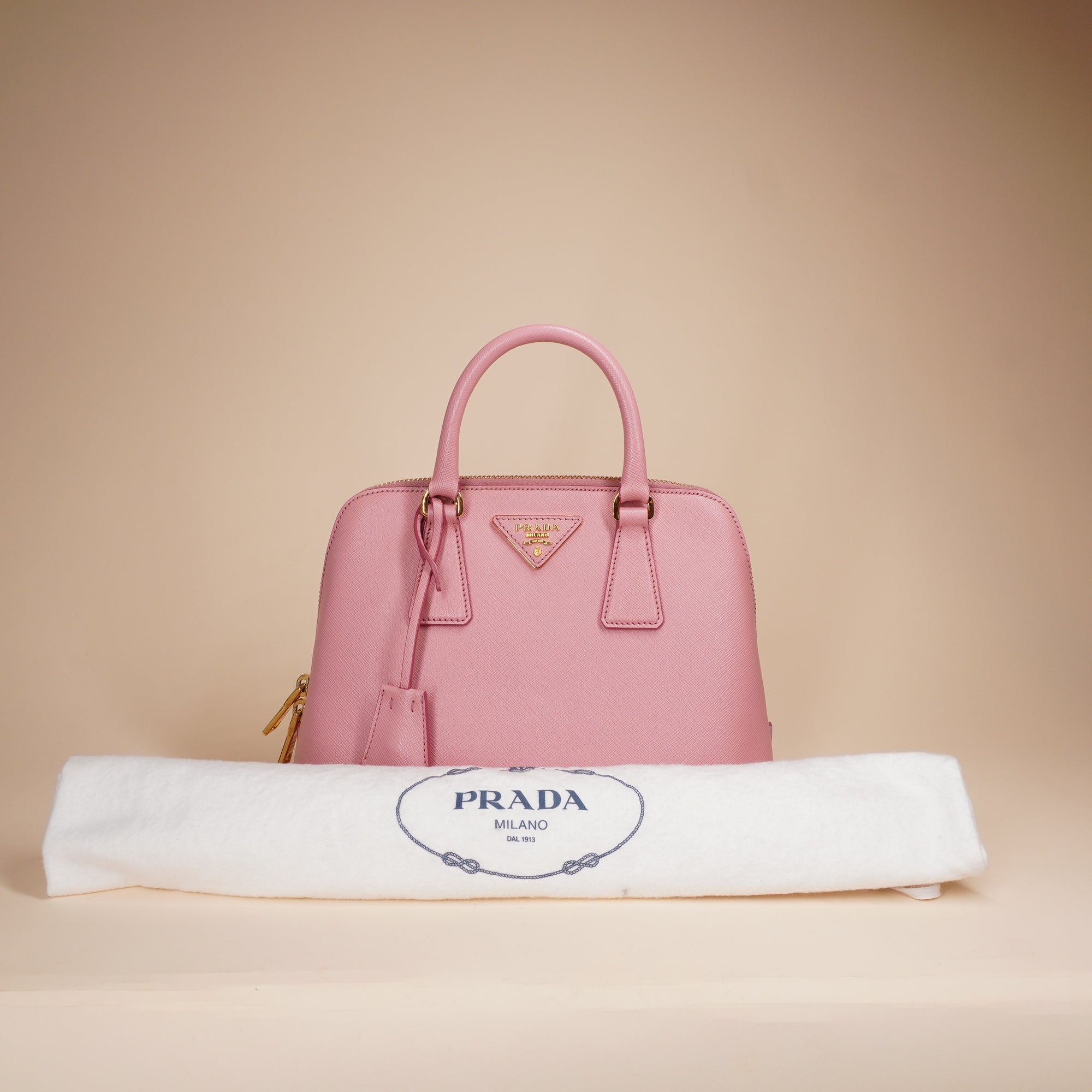 PRE-OWNED Mini Saffiano Pink Lux Promenade Bag