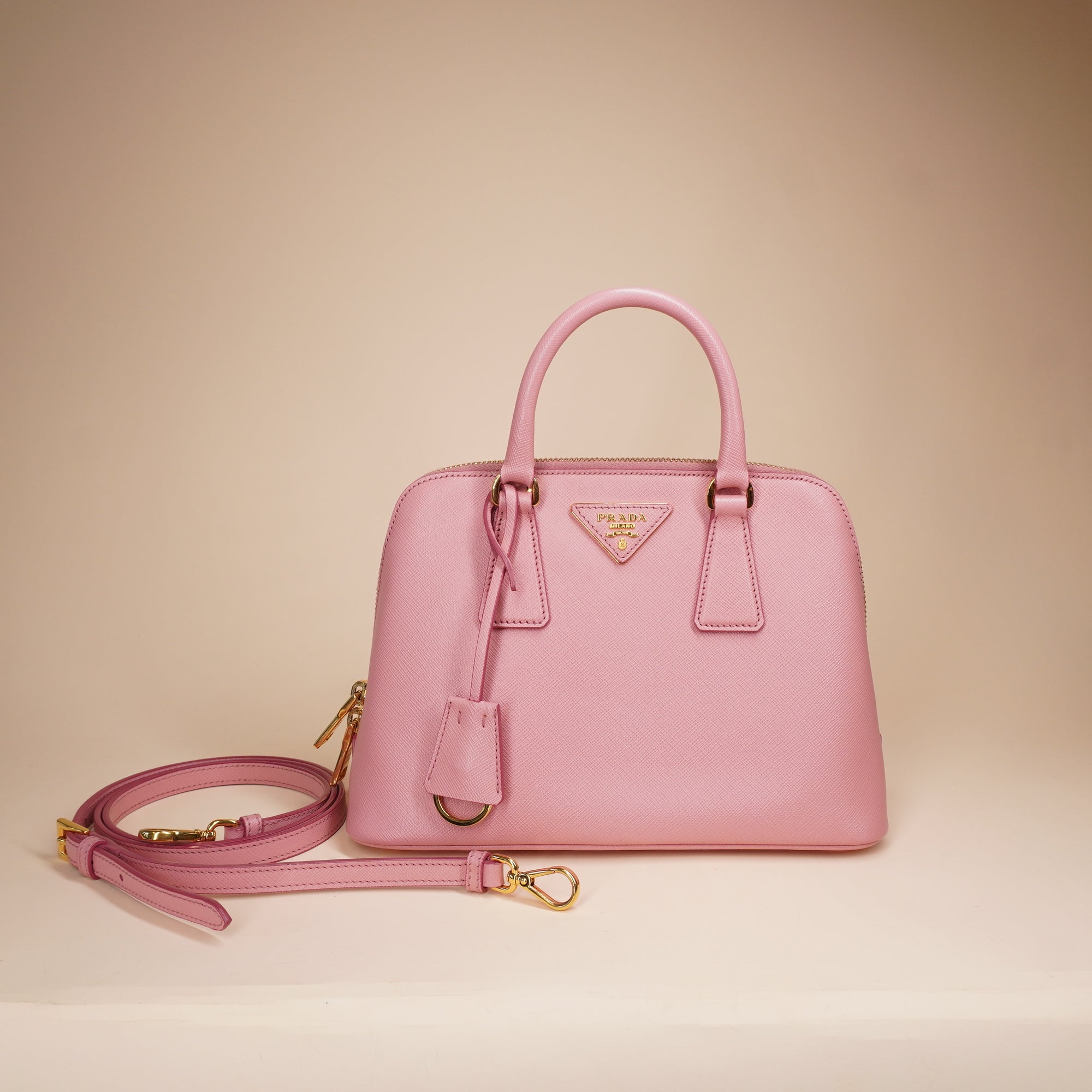 PRE-OWNED Mini Saffiano Pink Lux Promenade Bag