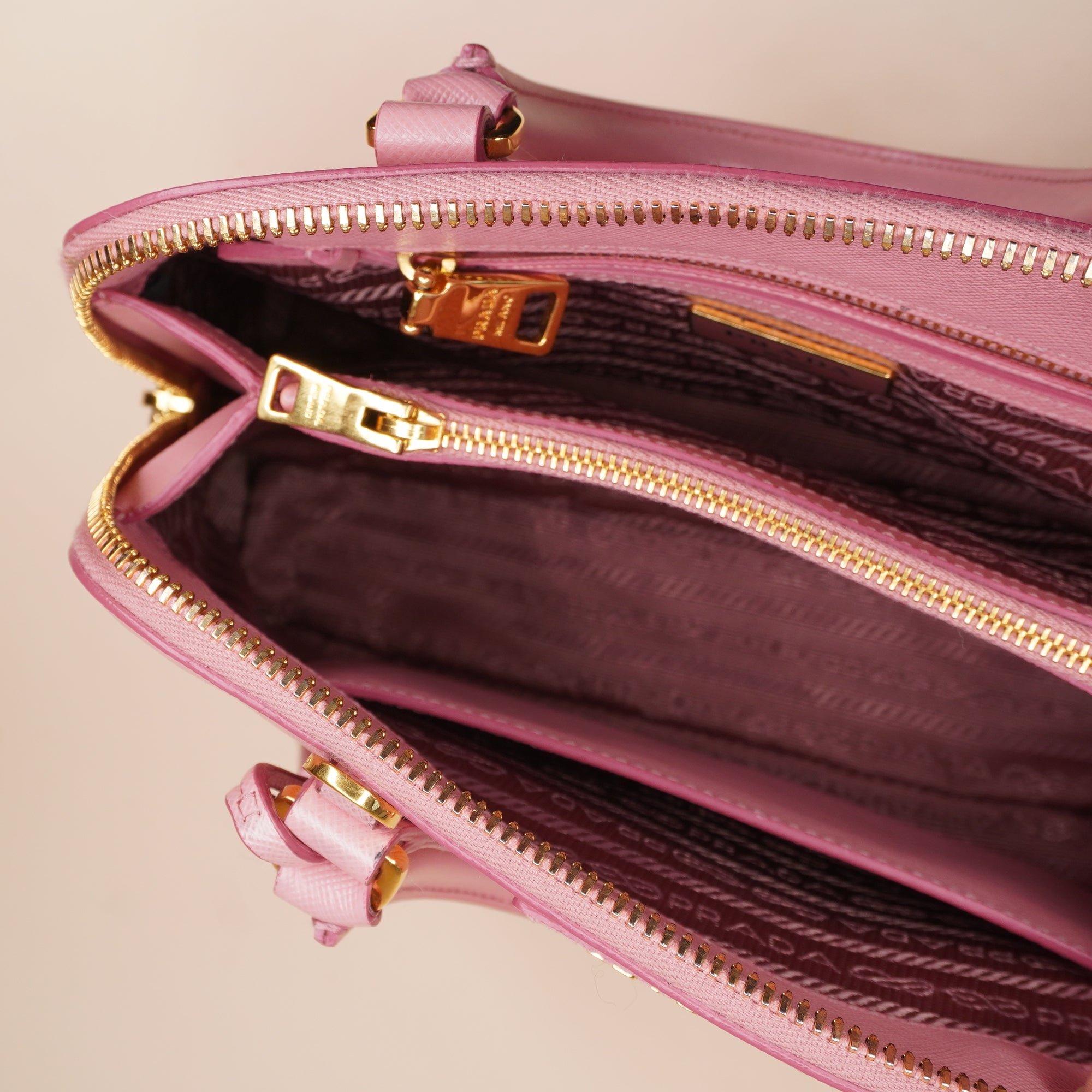 PRE-OWNED Mini Saffiano Pink Lux Promenade Bag
