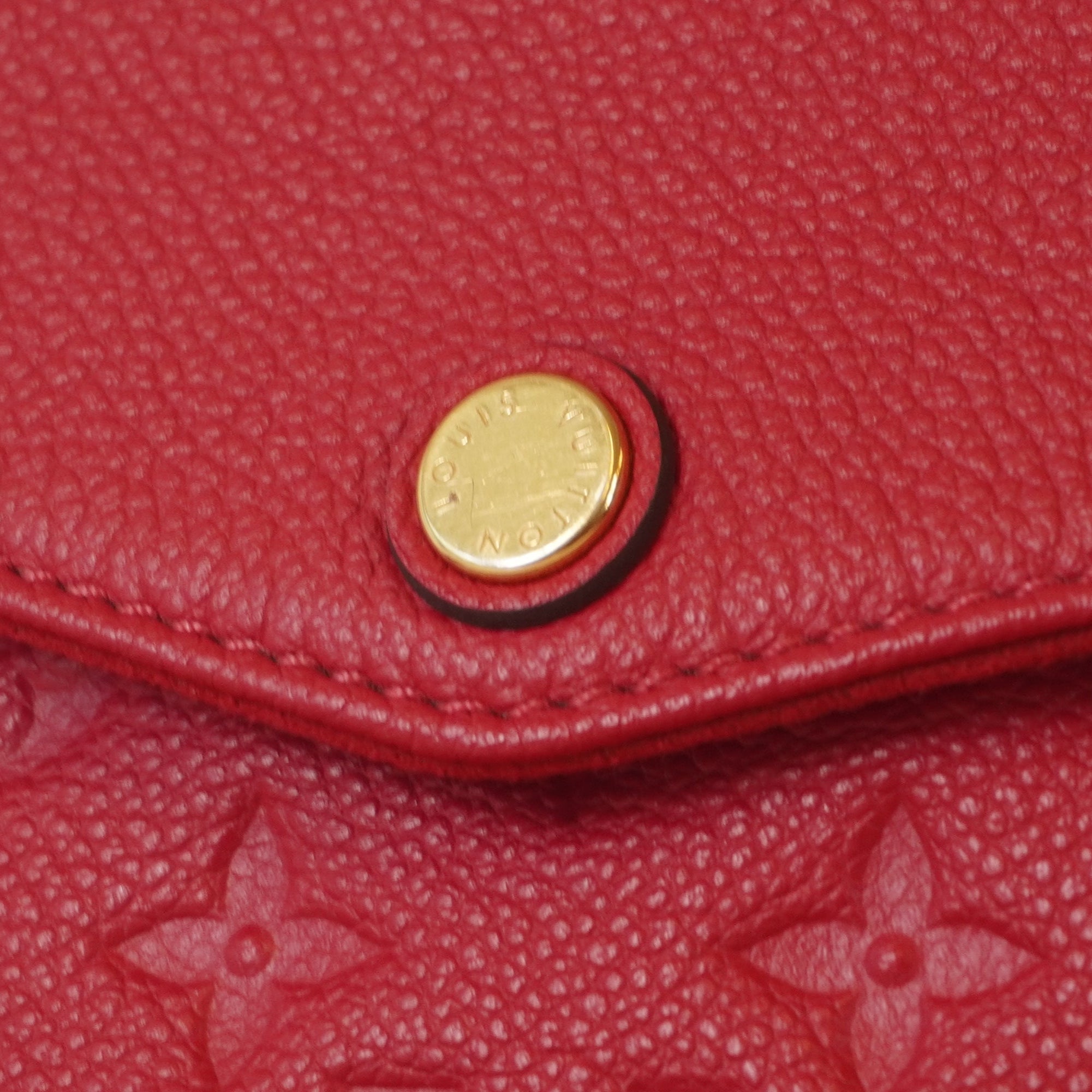 PRE-OWNED LV Raspberry Monogram Empreinte Leather Twice Shoulder Bag