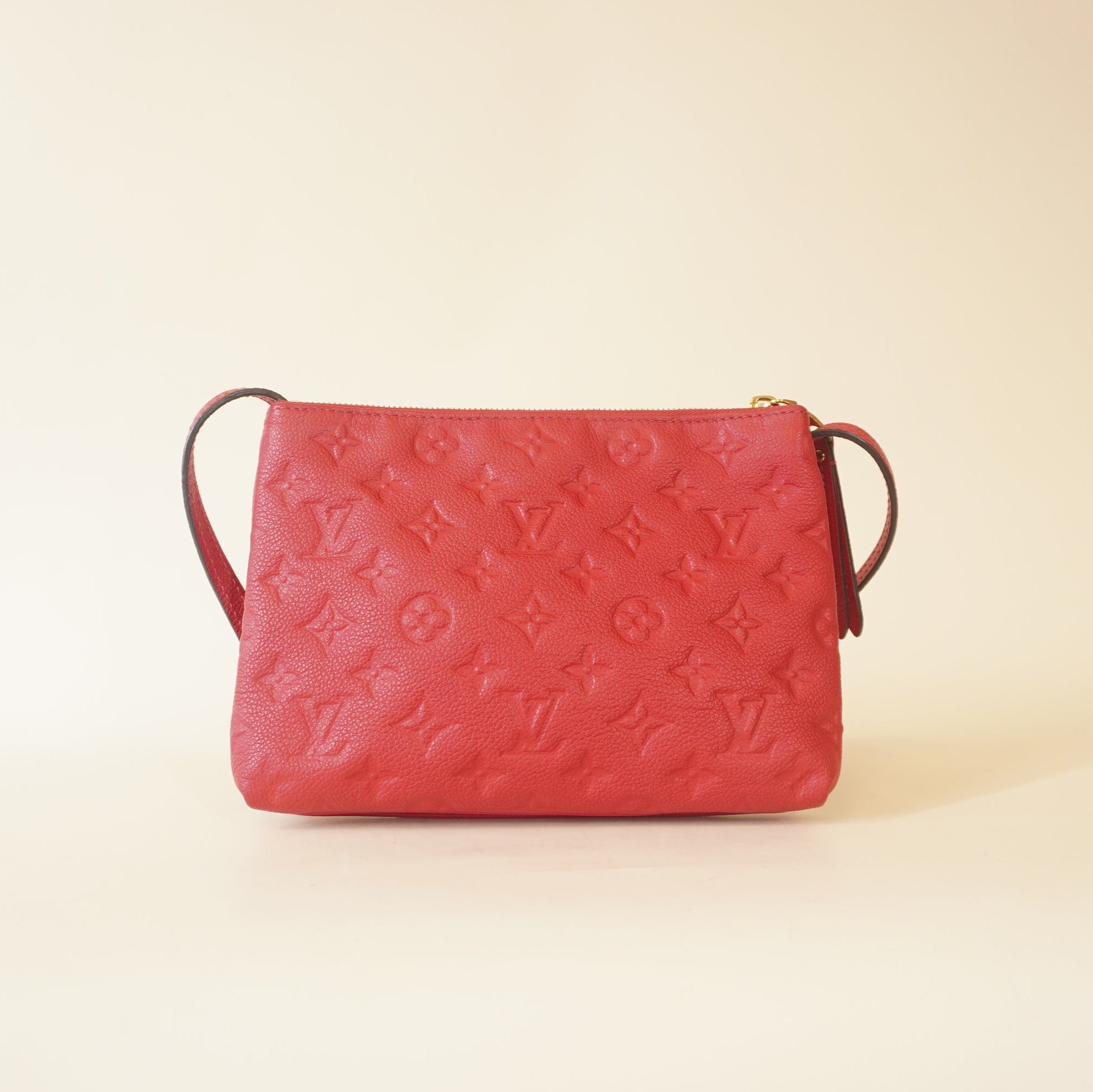 PRE-OWNED LV Raspberry Monogram Empreinte Leather Twice Shoulder Bag