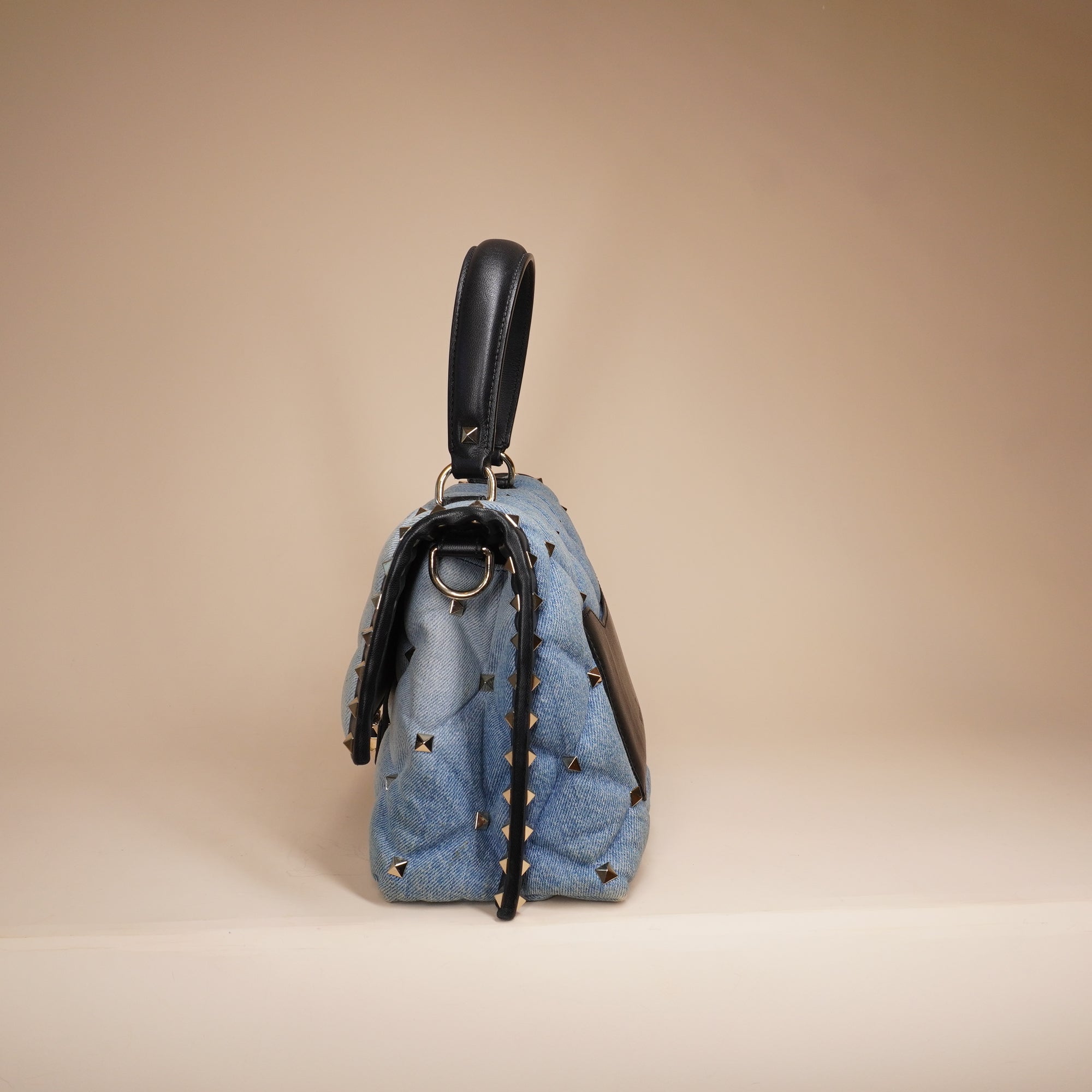 PRE-OWNED Mini Denim Candystud Top Handle Bag