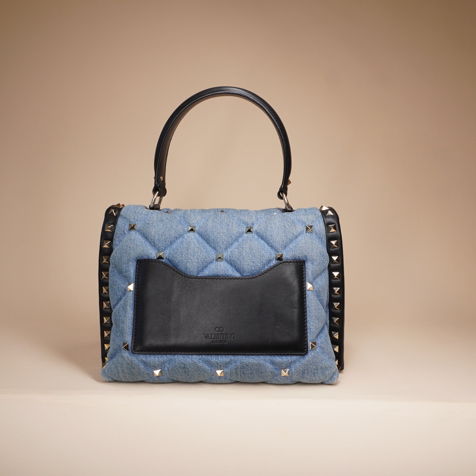 PRE-OWNED Mini Denim Candystud Top Handle Bag
