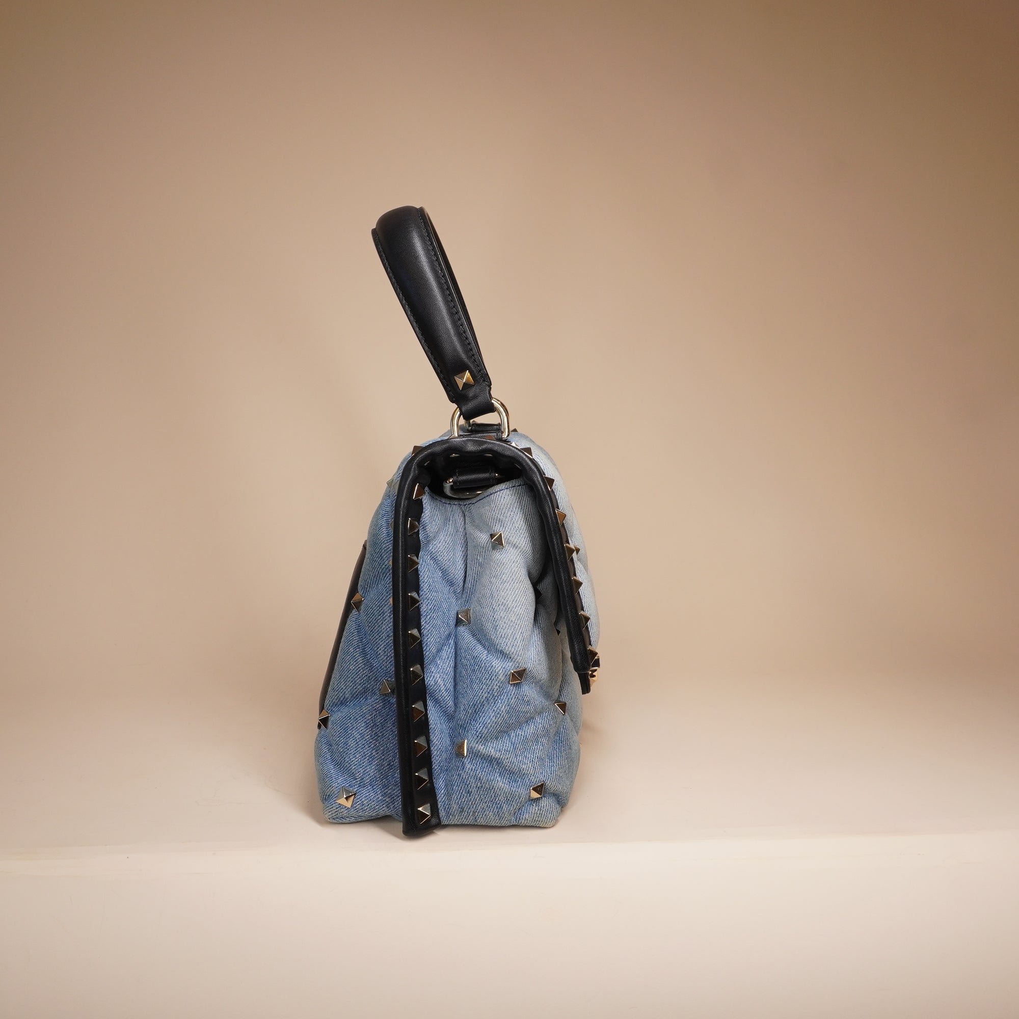 PRE-OWNED Mini Denim Candystud Top Handle Bag