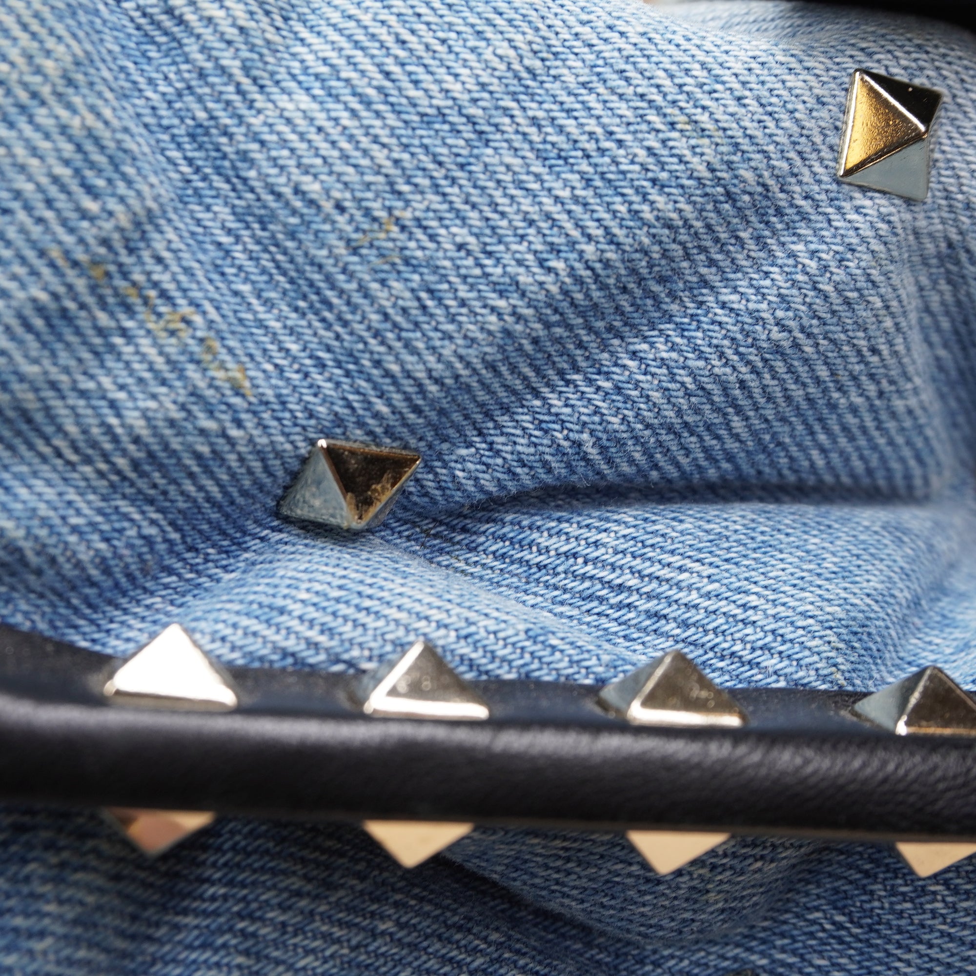 PRE-OWNED Mini Denim Candystud Top Handle Bag