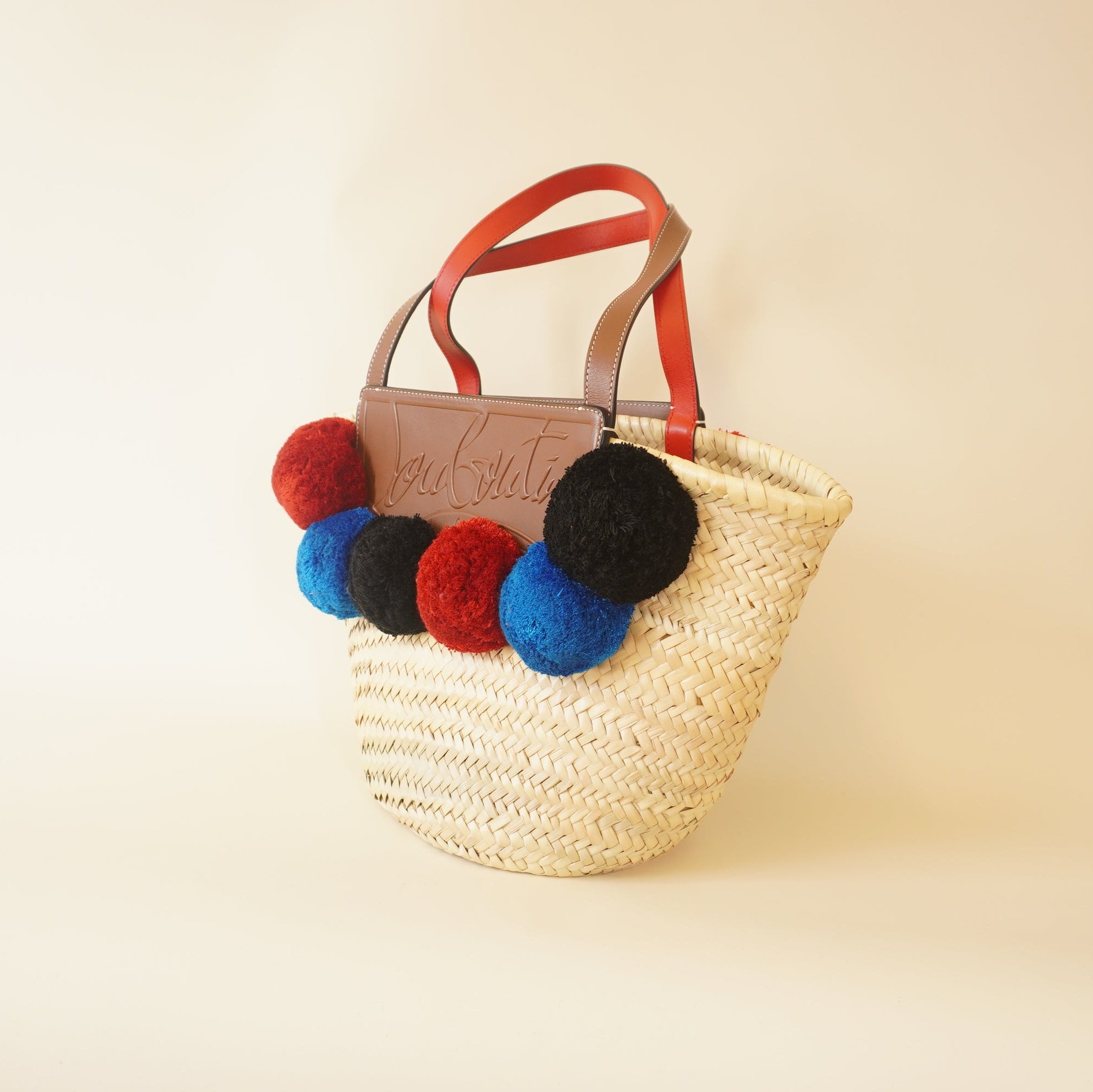 PRE-OWNED CL Loubishore Embellished Basket Shoulder Bag