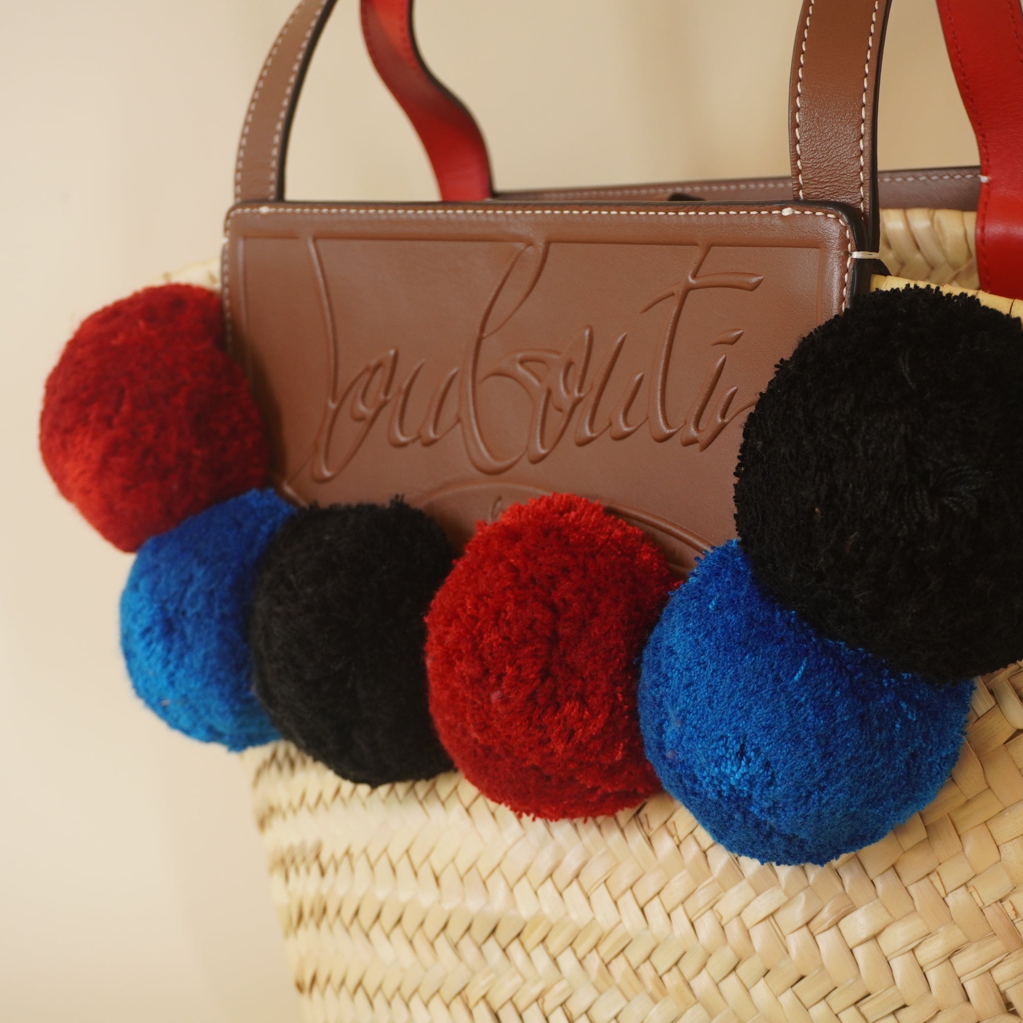 PRE-OWNED CL Loubishore Embellished Basket Shoulder Bag