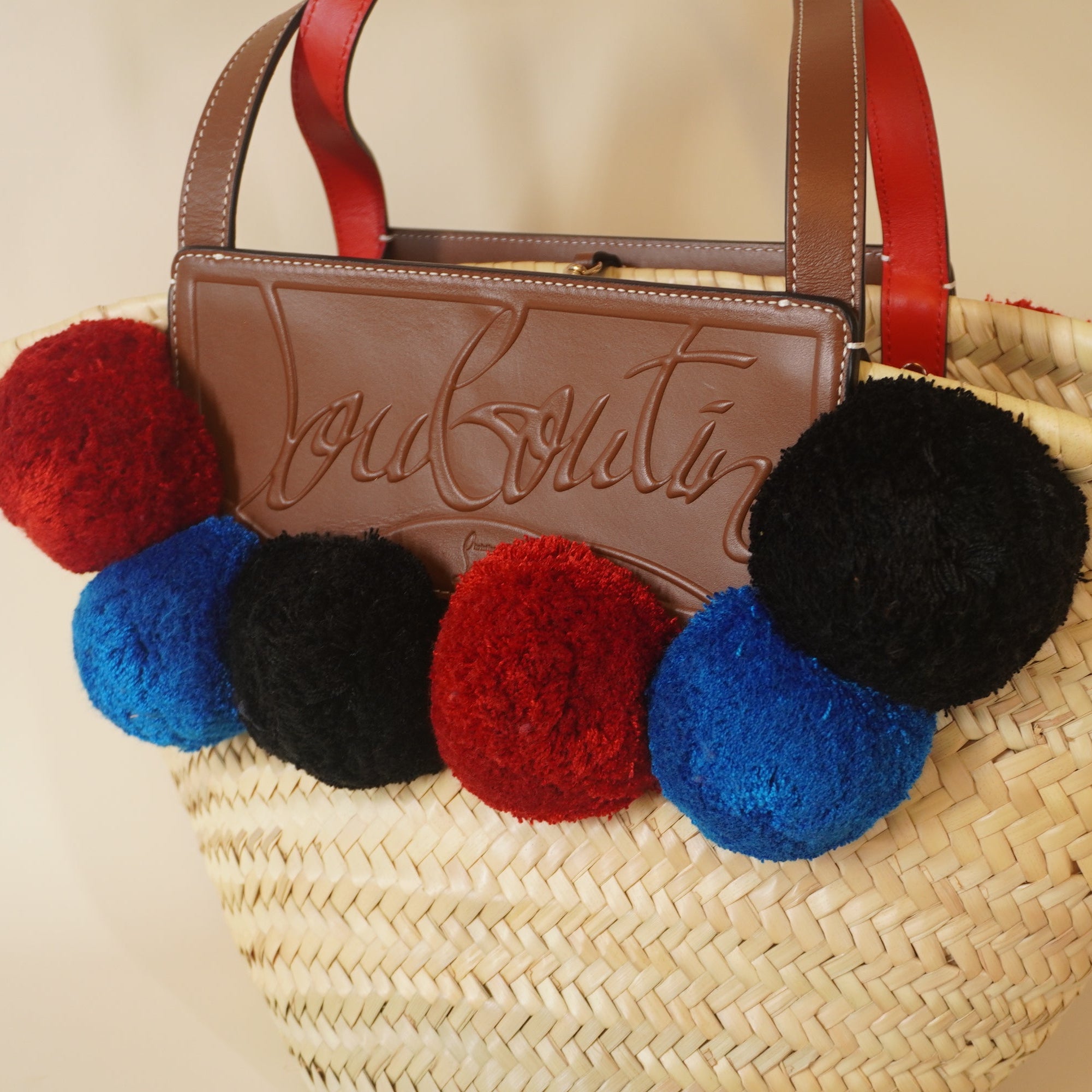 PRE-OWNED CL Loubishore Embellished Basket Shoulder Bag