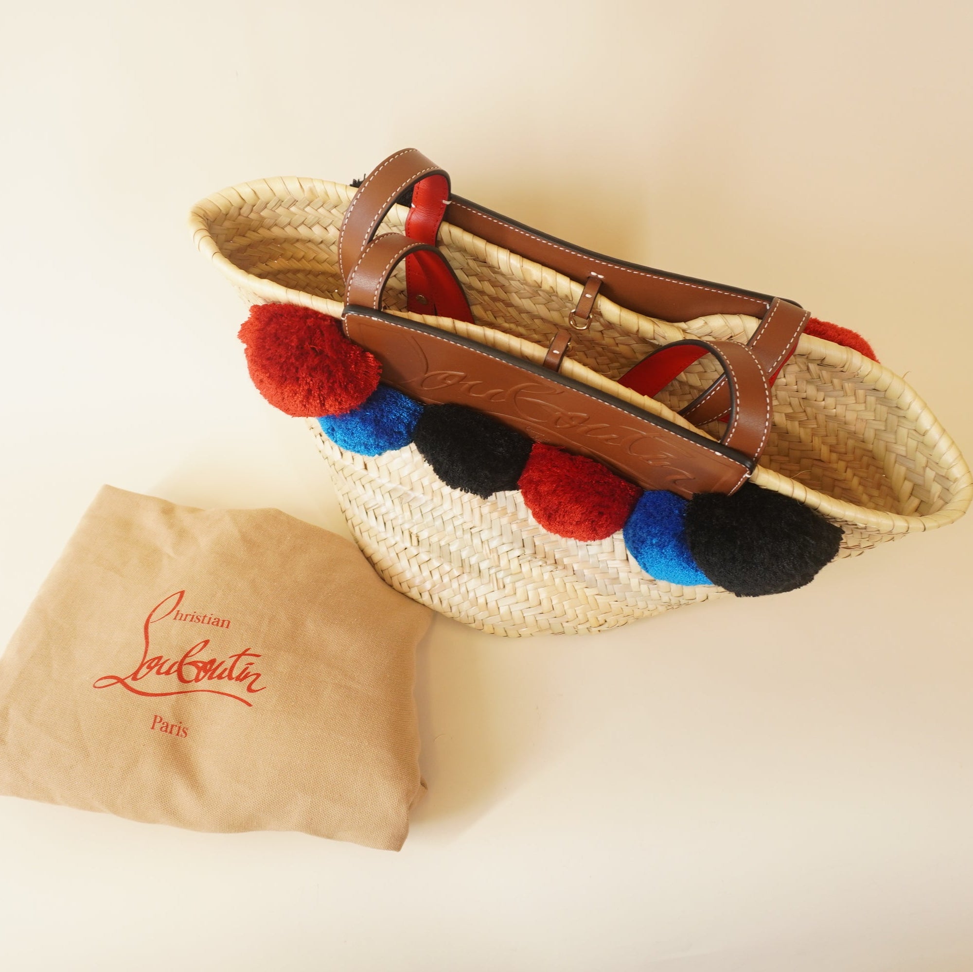 PRE-OWNED CL Loubishore Embellished Basket Shoulder Bag