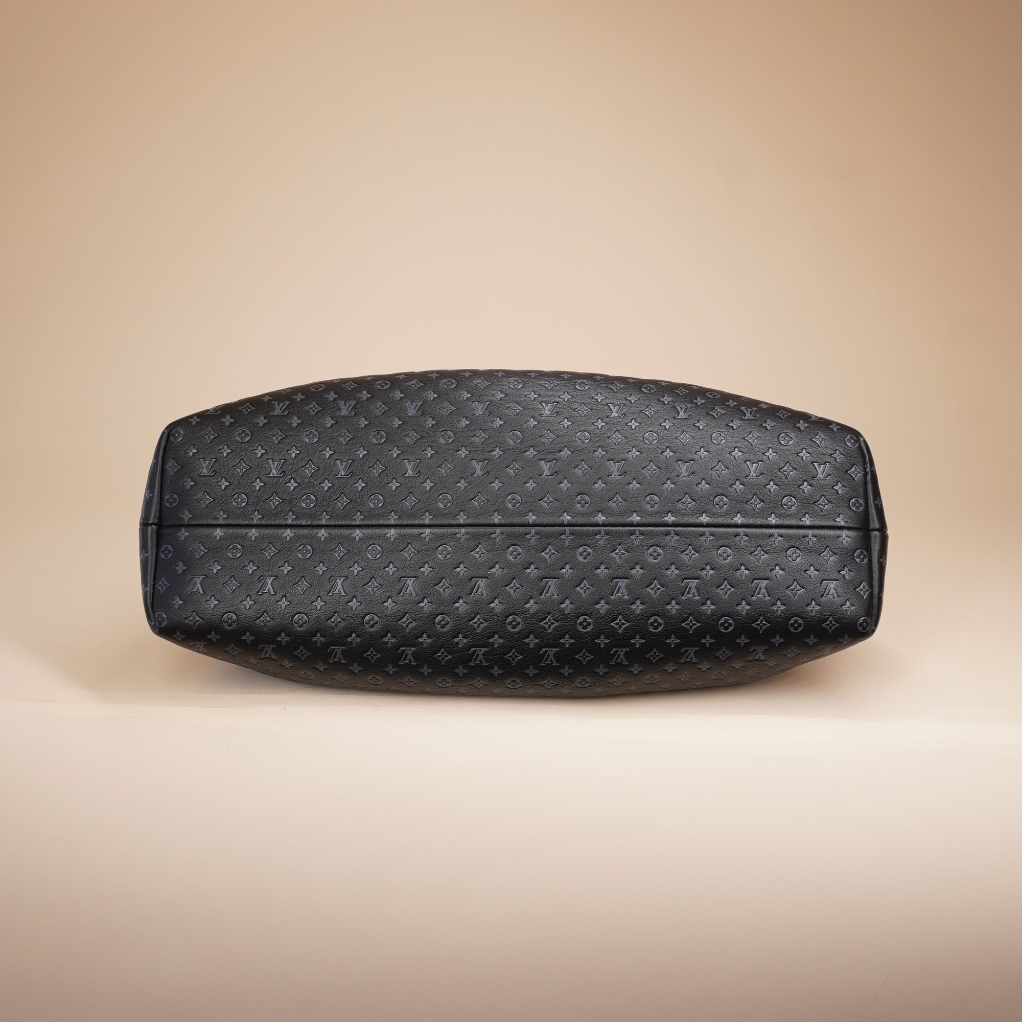 PRE-OWNED LV Calfskin Nanogram Embossed Black Clutch Bag
