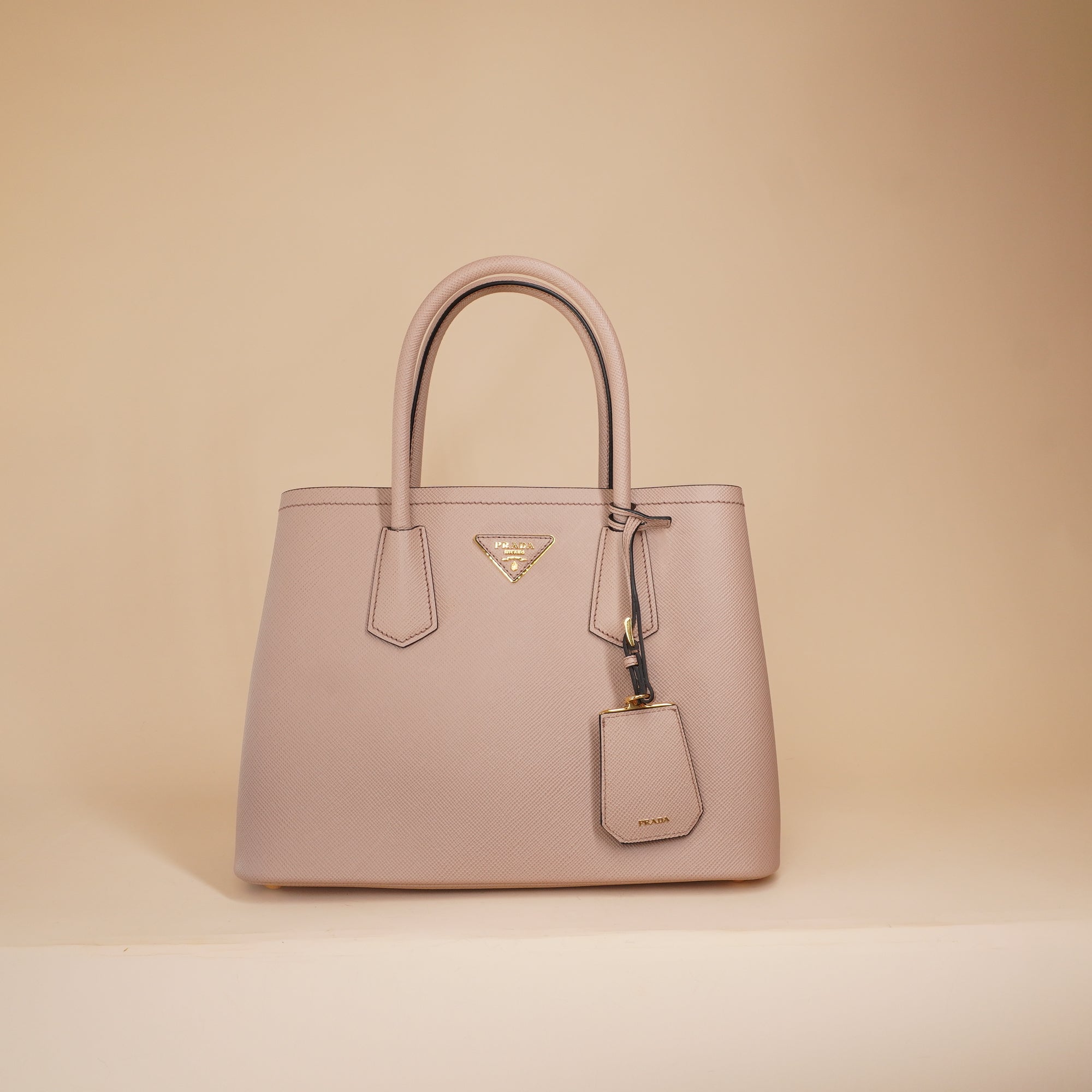 PRE-OWNED Cammeo Saffiano Cuir Medium Double Bag