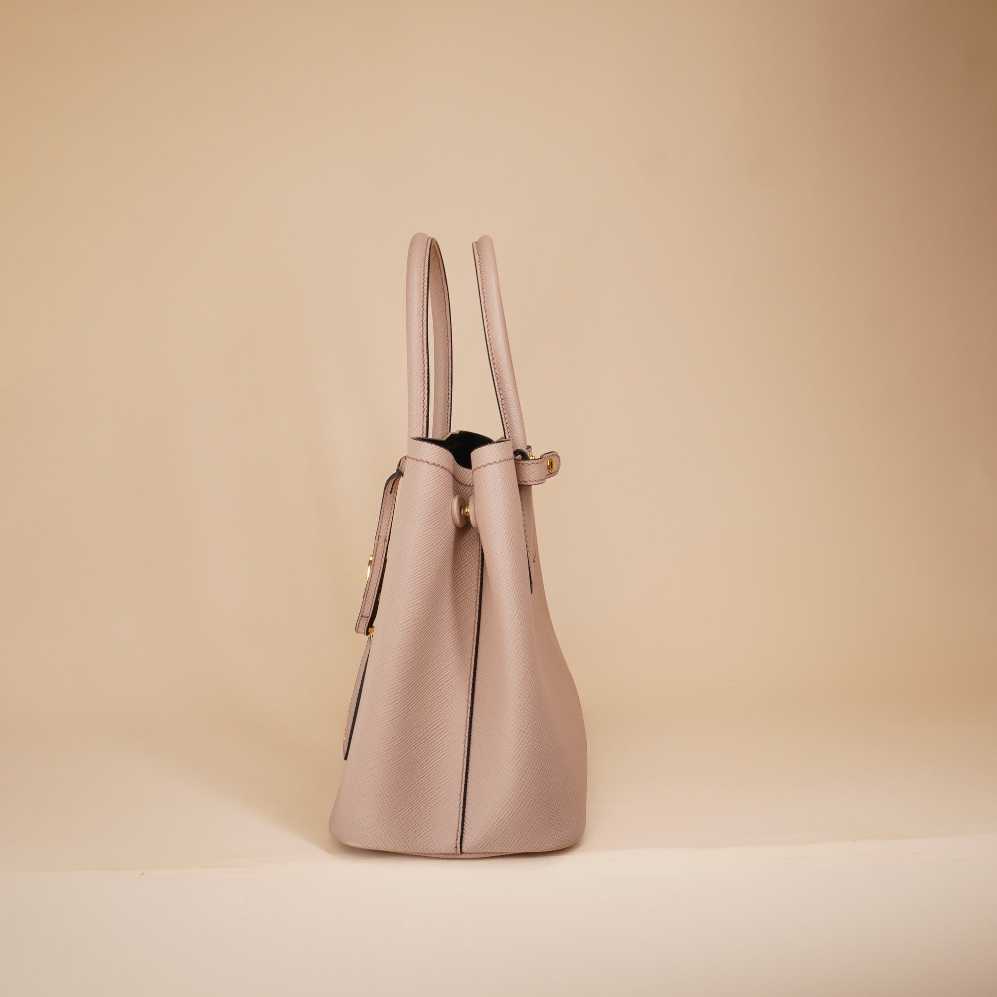 PRE-OWNED Cammeo Saffiano Cuir Medium Double Bag