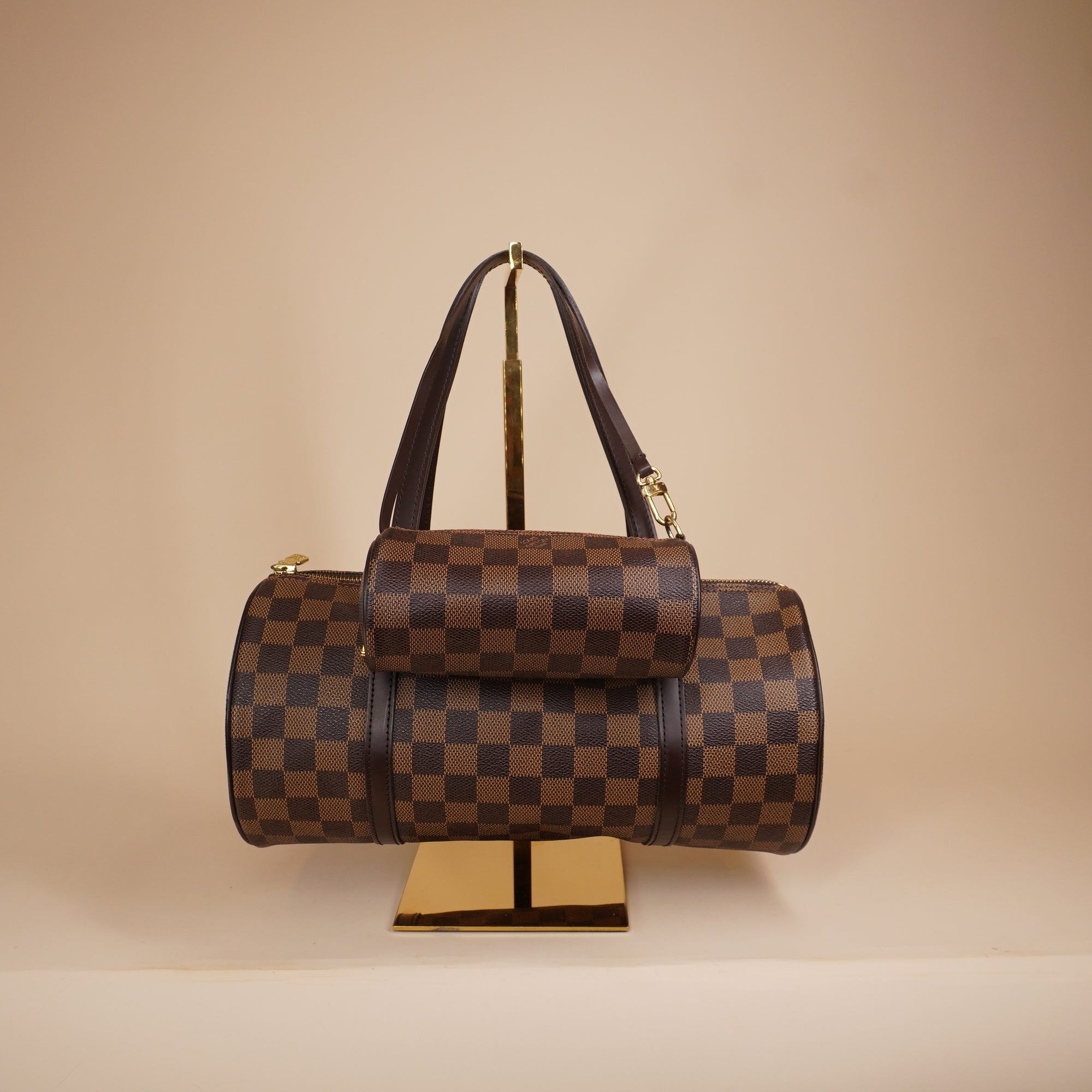 PRE-OWNED LV Brown Damier Ebene Papillon 30 with Baby Bag