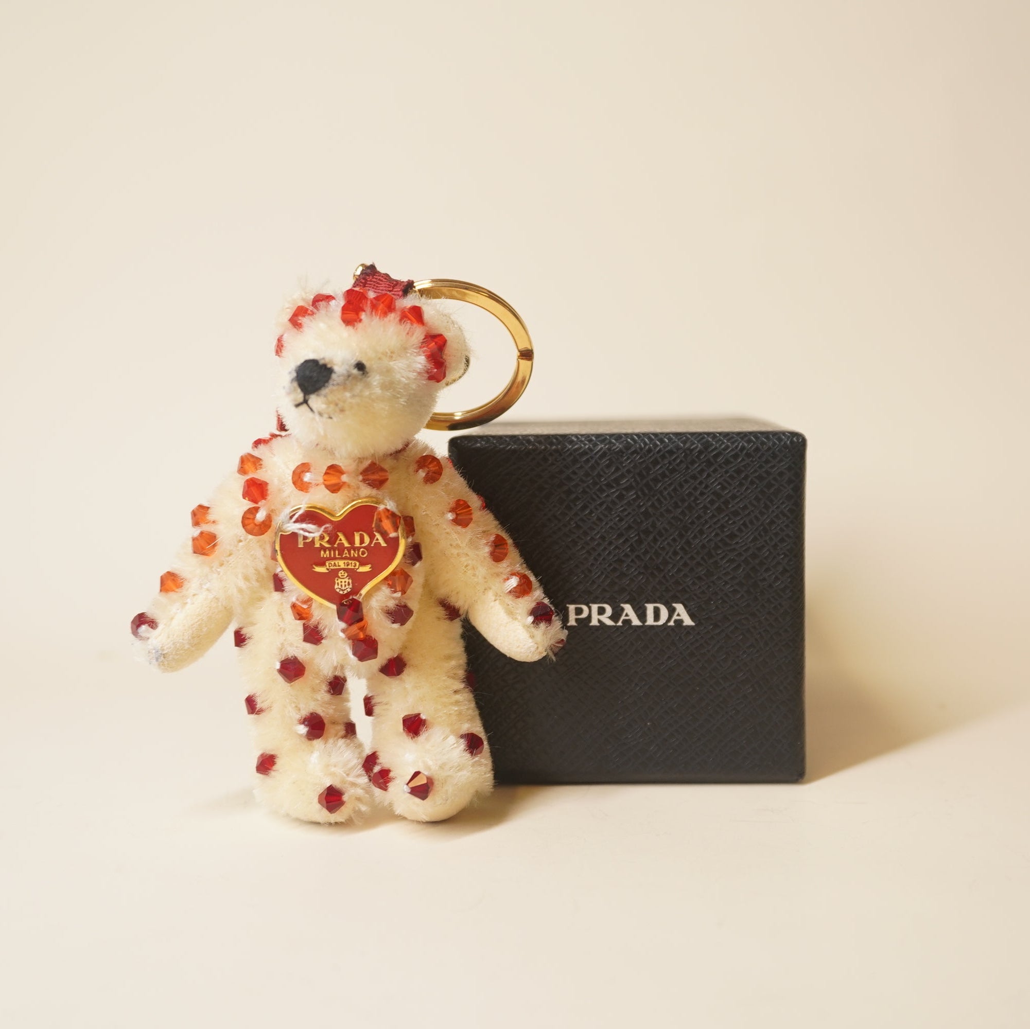 PRE-OWNED Teddy Bear Cupid with Rubies Bag Charm