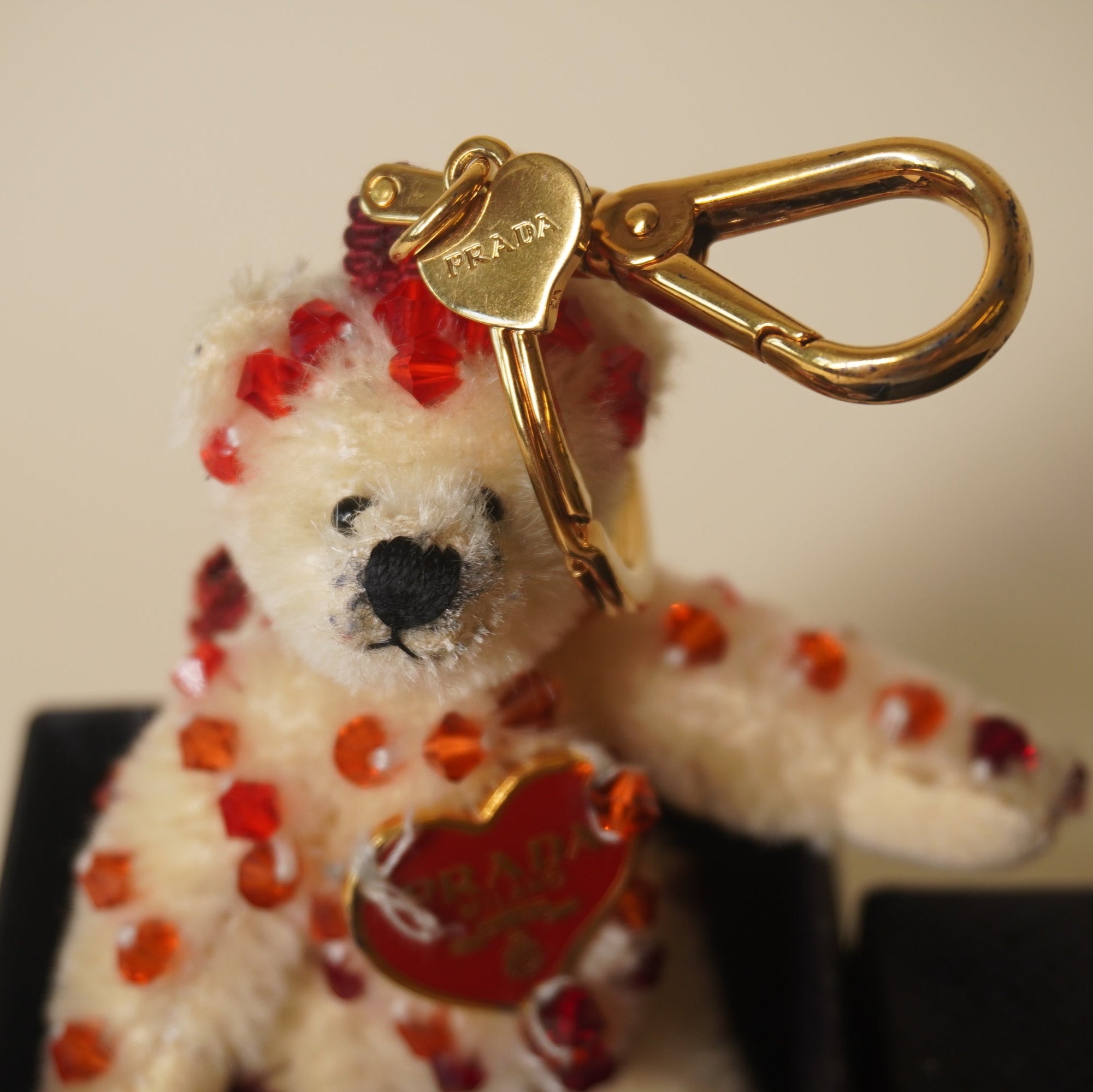 PRE-OWNED Teddy Bear Cupid with Rubies Bag Charm