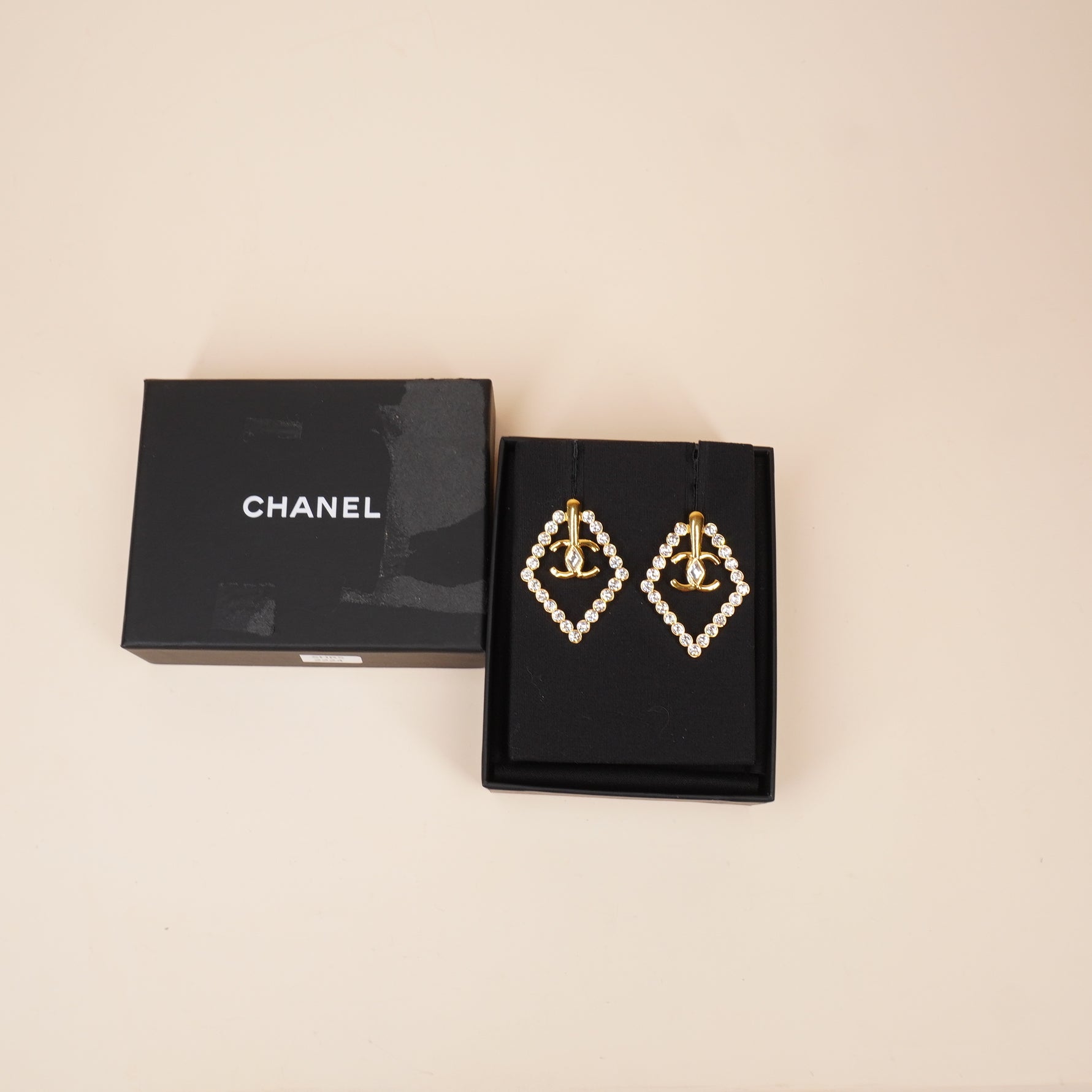 PRE-OWNED CC Strass Drop Earrings
