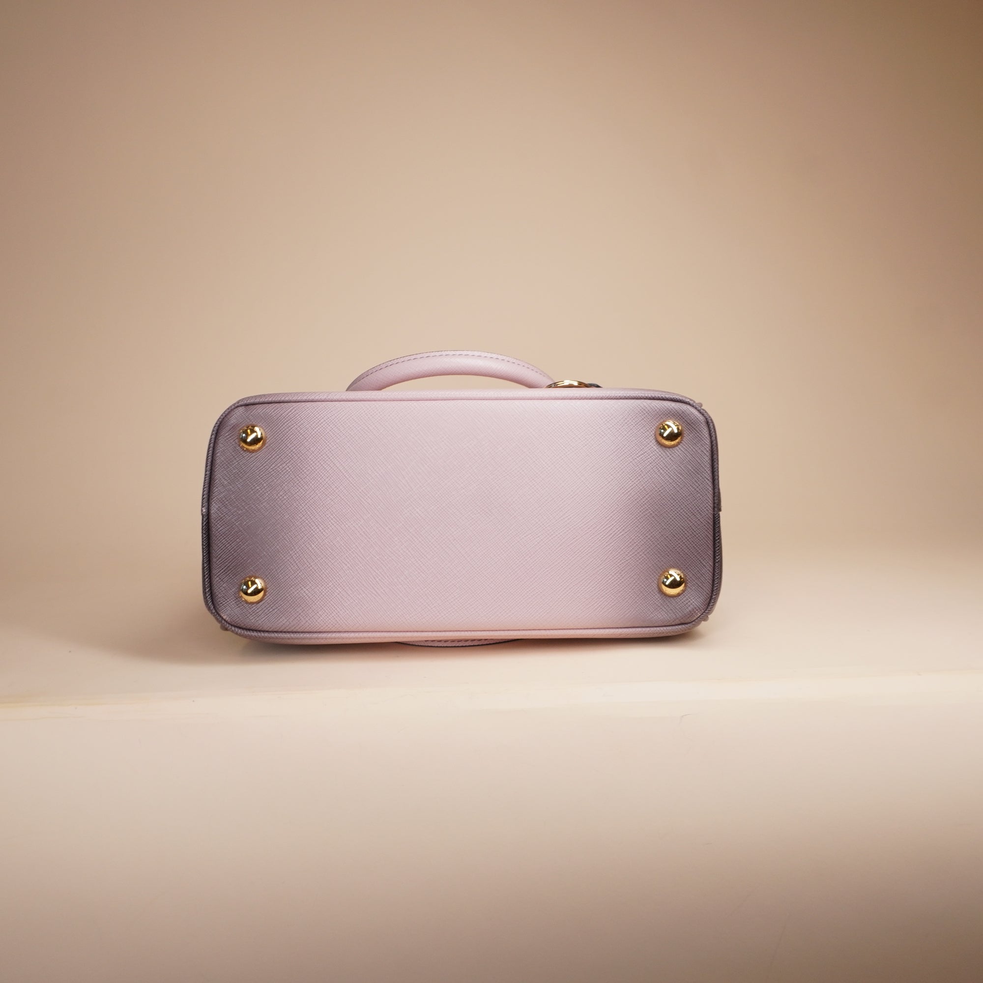 PRE-OWNED Saffiano Lux Small Galleria Double Zip Tote Gradient Alabaster Pink