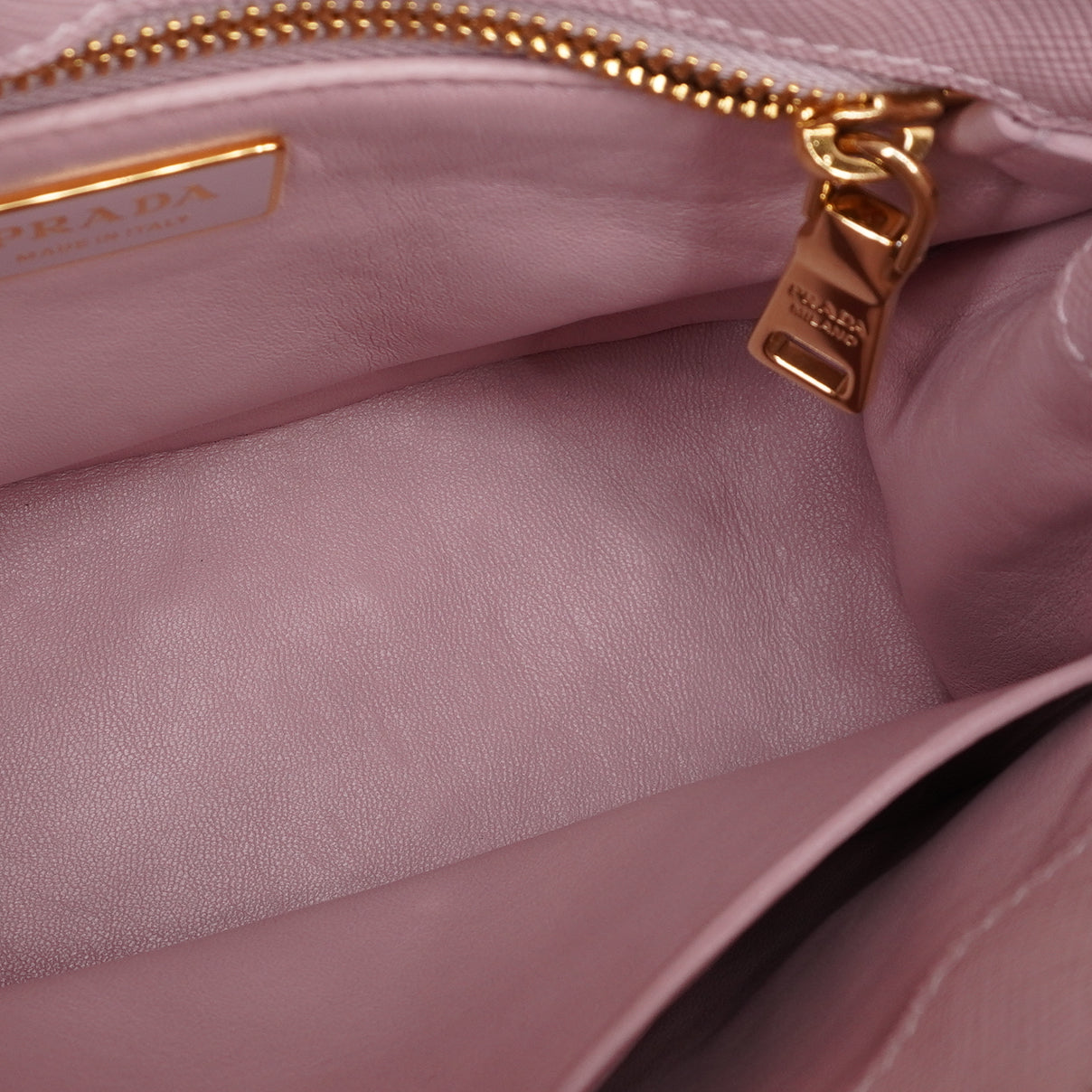 PRE-OWNED Saffiano Lux Small Galleria Double Zip Tote Gradient Alabaster Pink