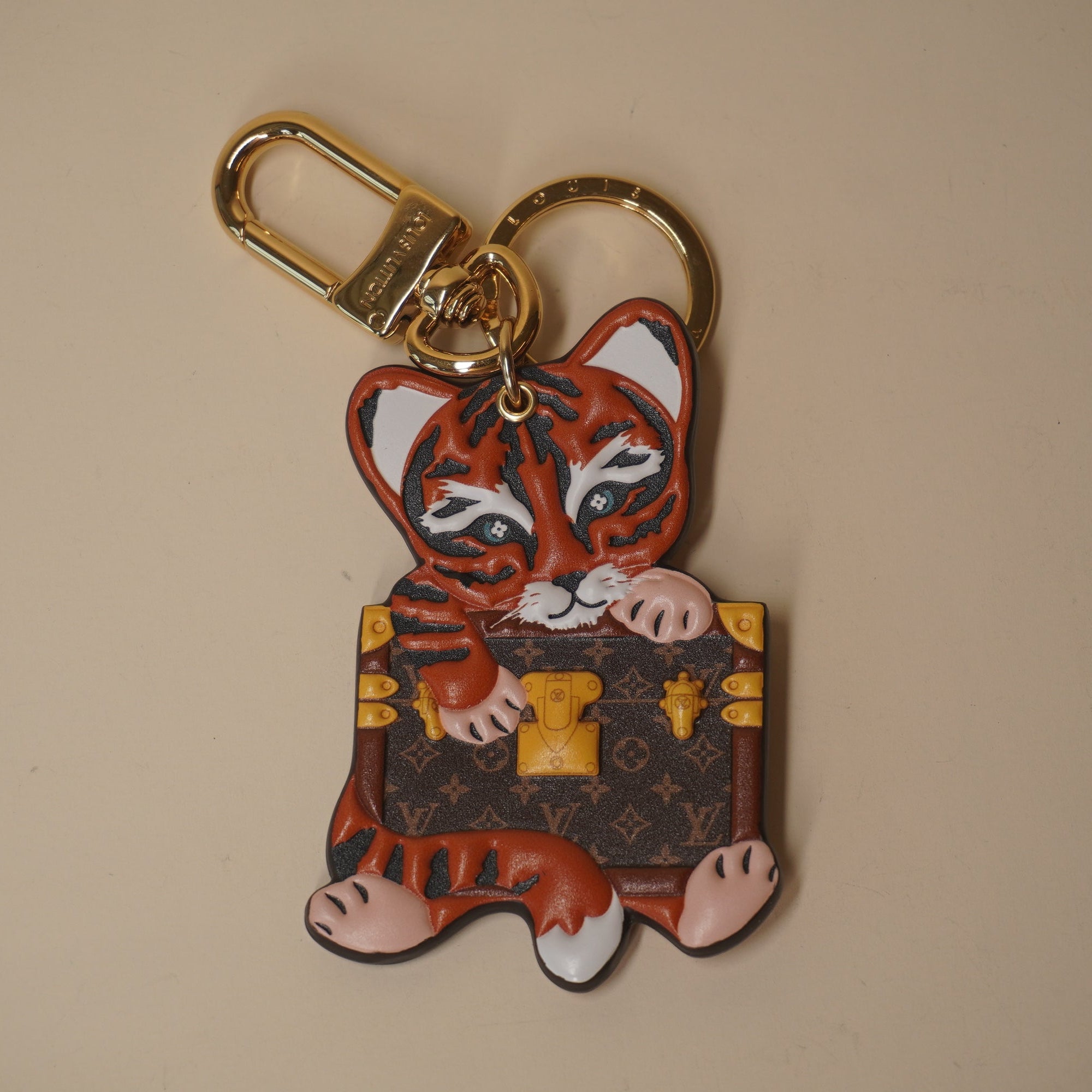 PRE-OWNED Precious Tiger Bag Charm Key Holder