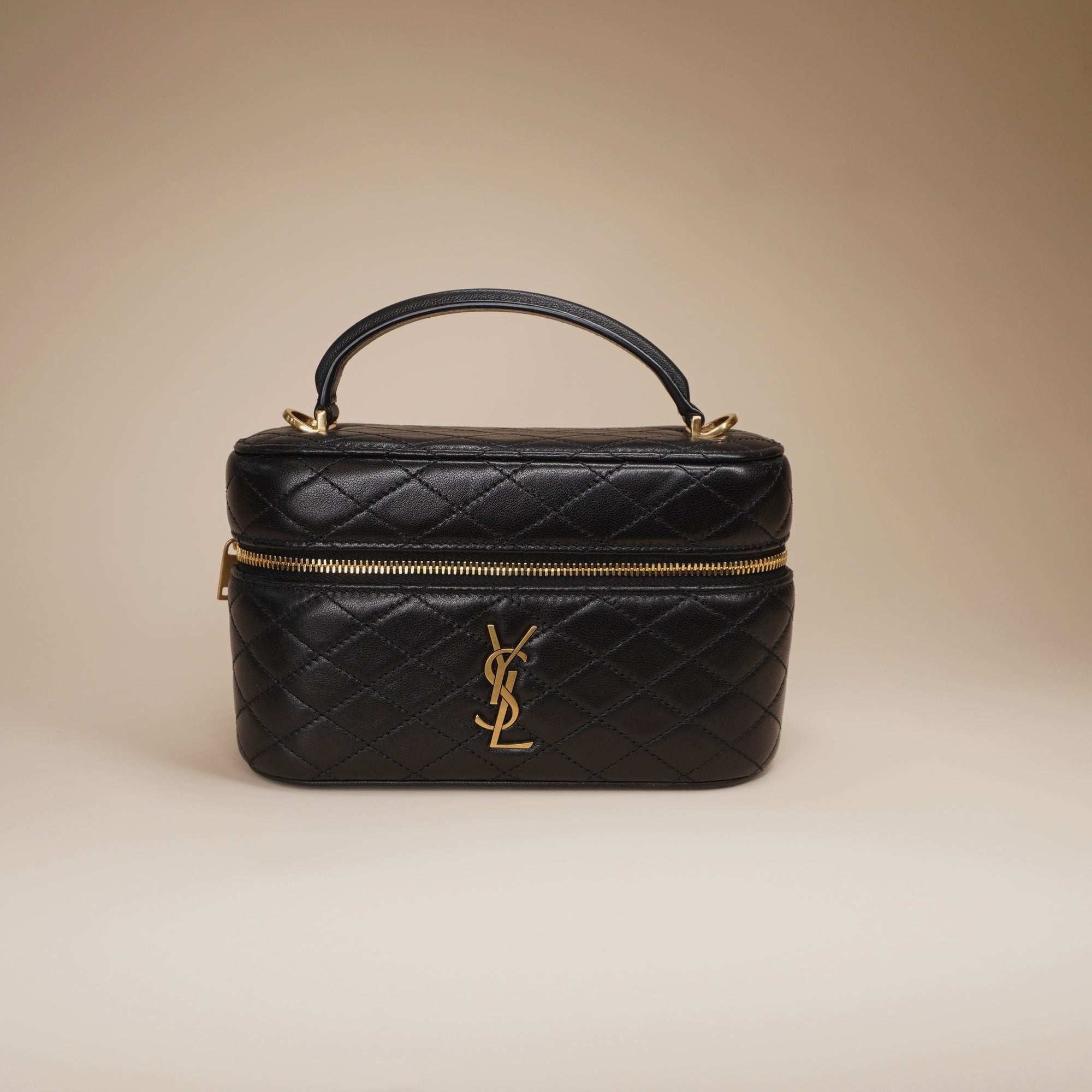 PRE-OWNED Gaby Vanity Micro Quilted Leather Shoulder Bag