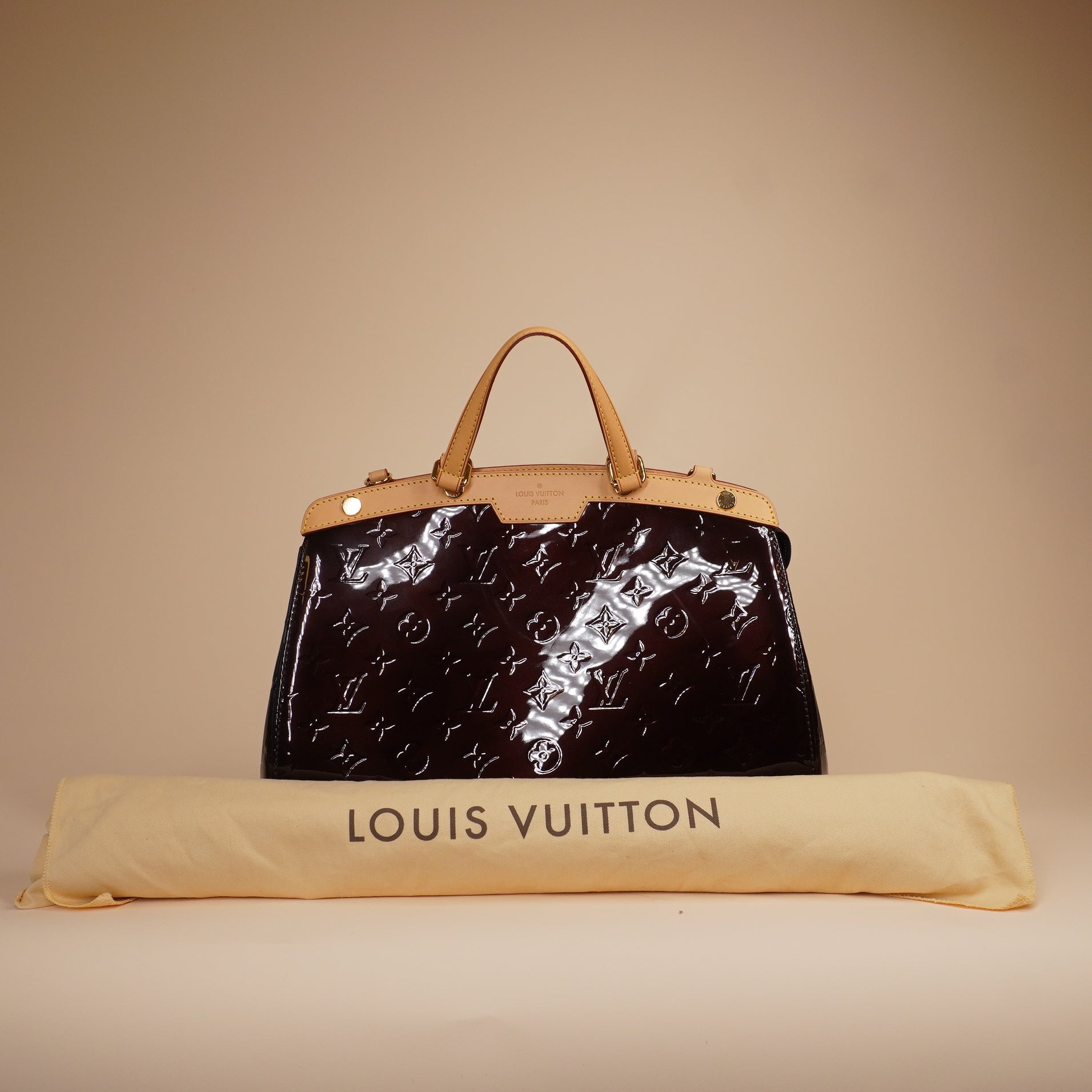 PRE-OWNED LV Amarante Monogram Vernis Brea MM Bag