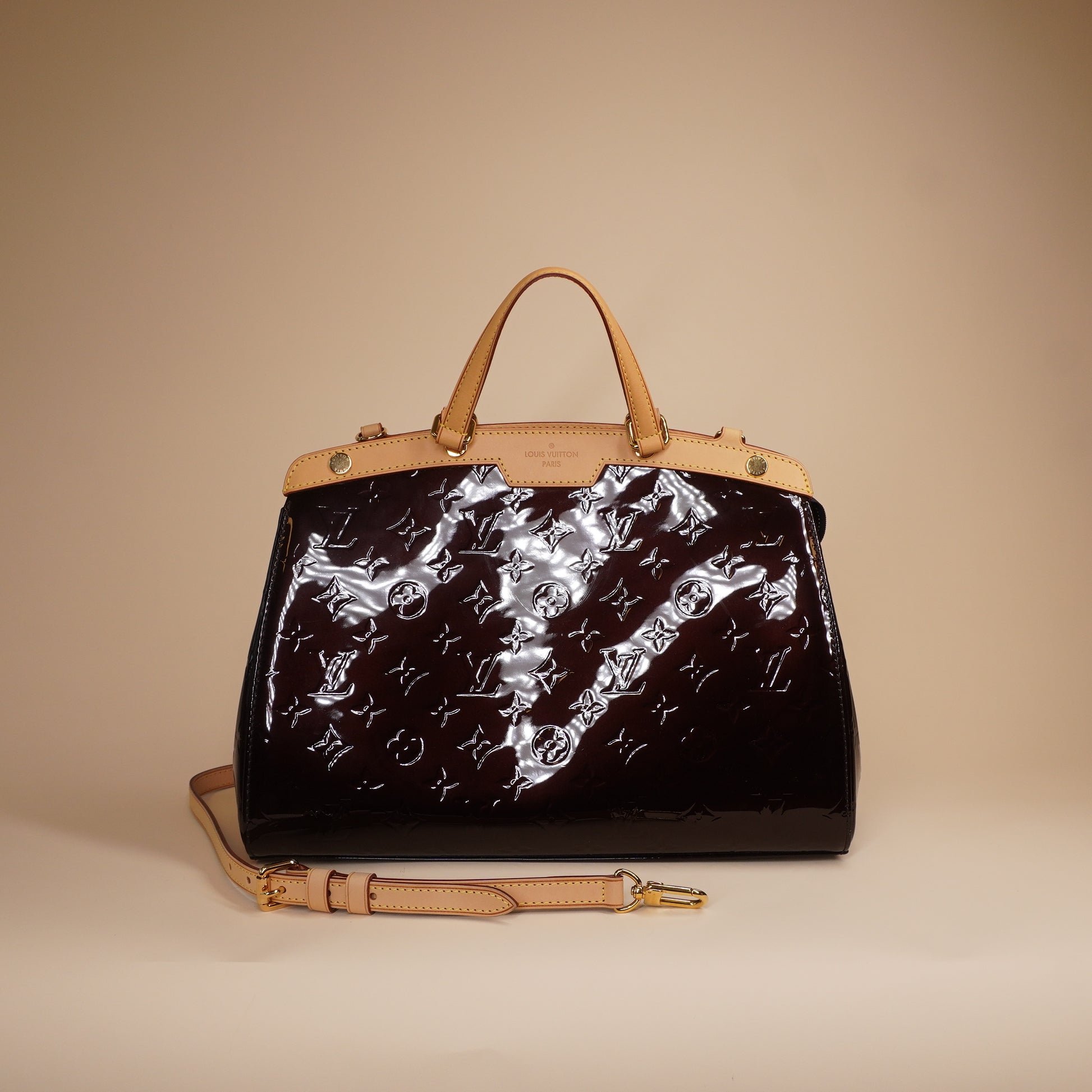 PRE-OWNED LV Amarante Monogram Vernis Brea MM Bag