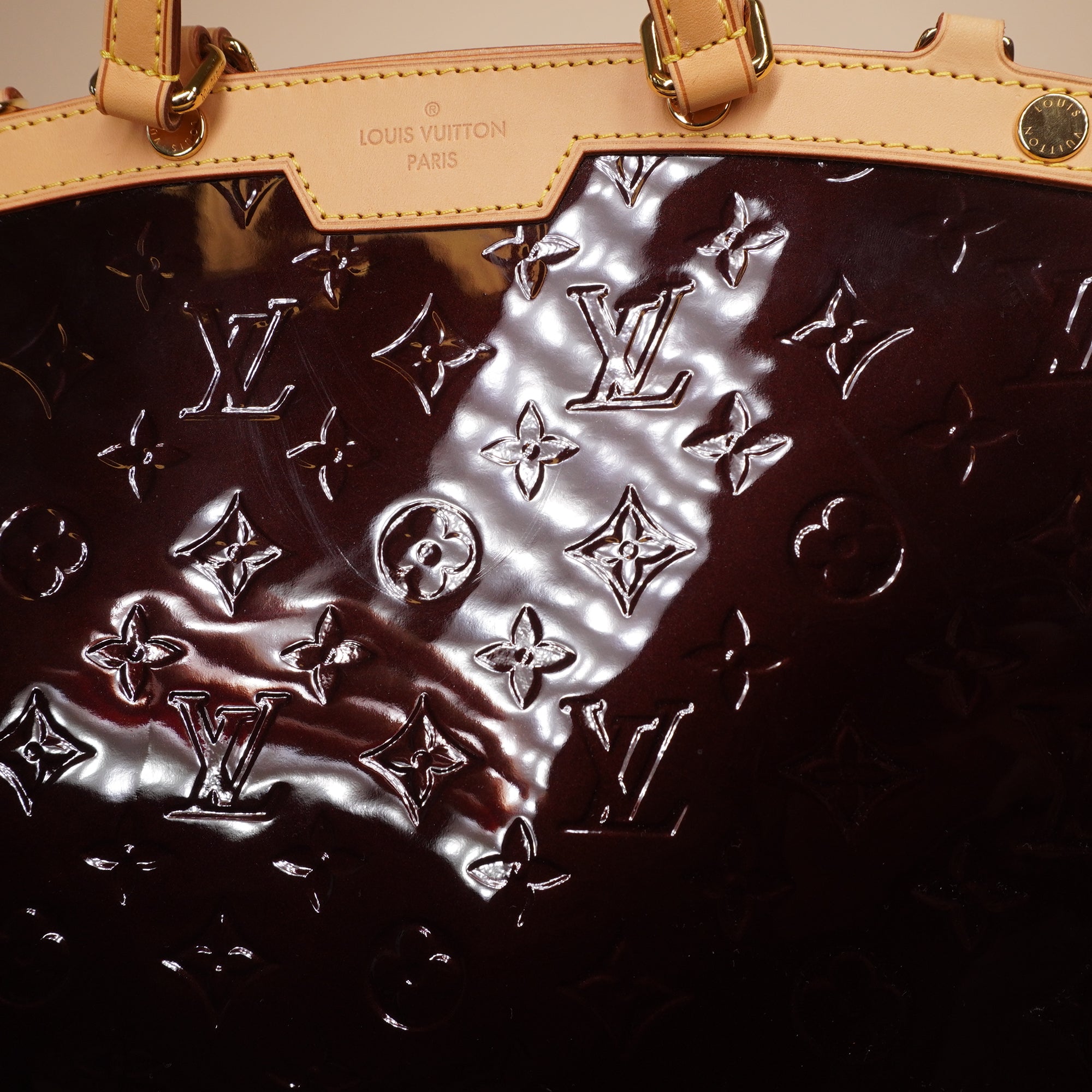 PRE-OWNED LV Amarante Monogram Vernis Brea MM Bag