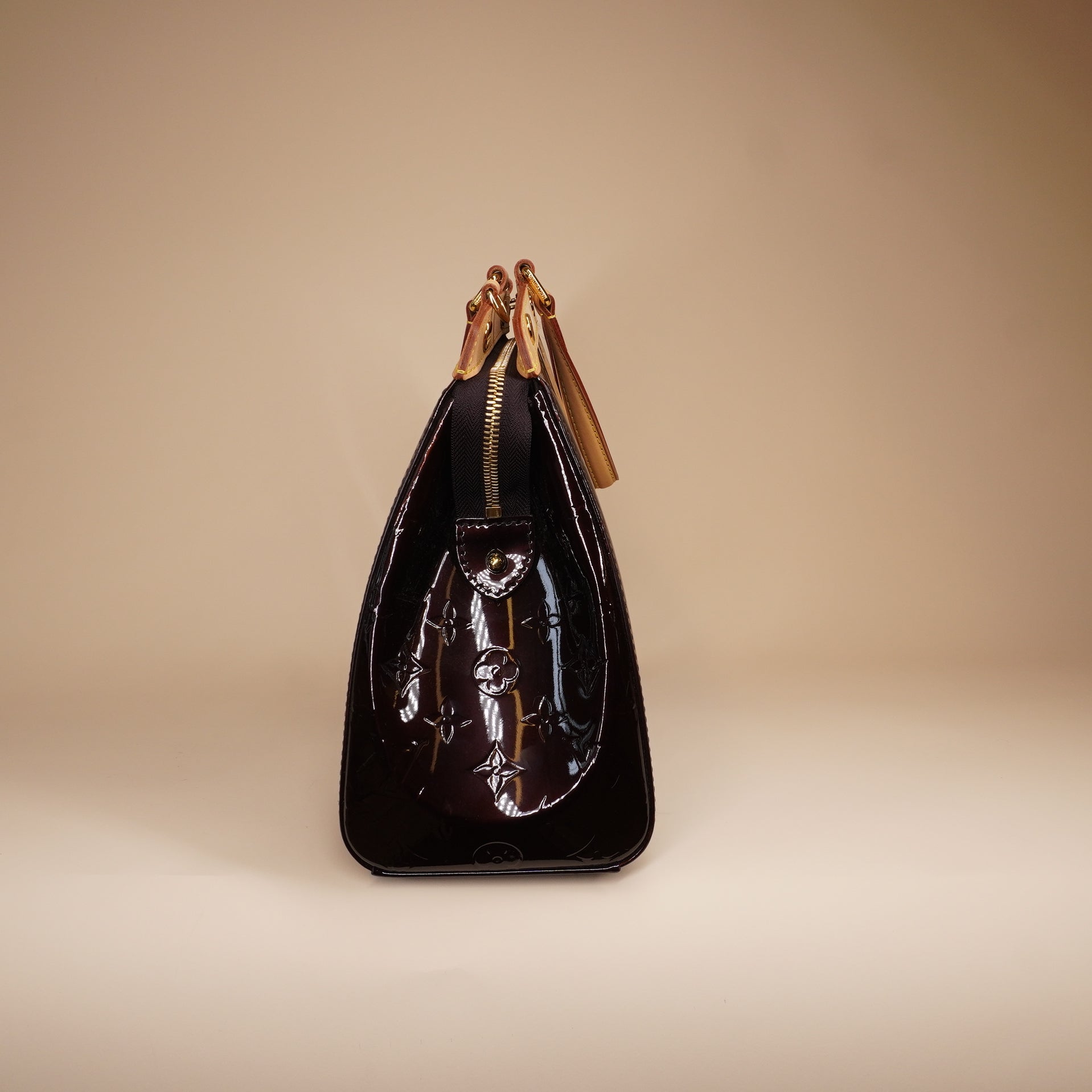 PRE-OWNED LV Amarante Monogram Vernis Brea MM Bag
