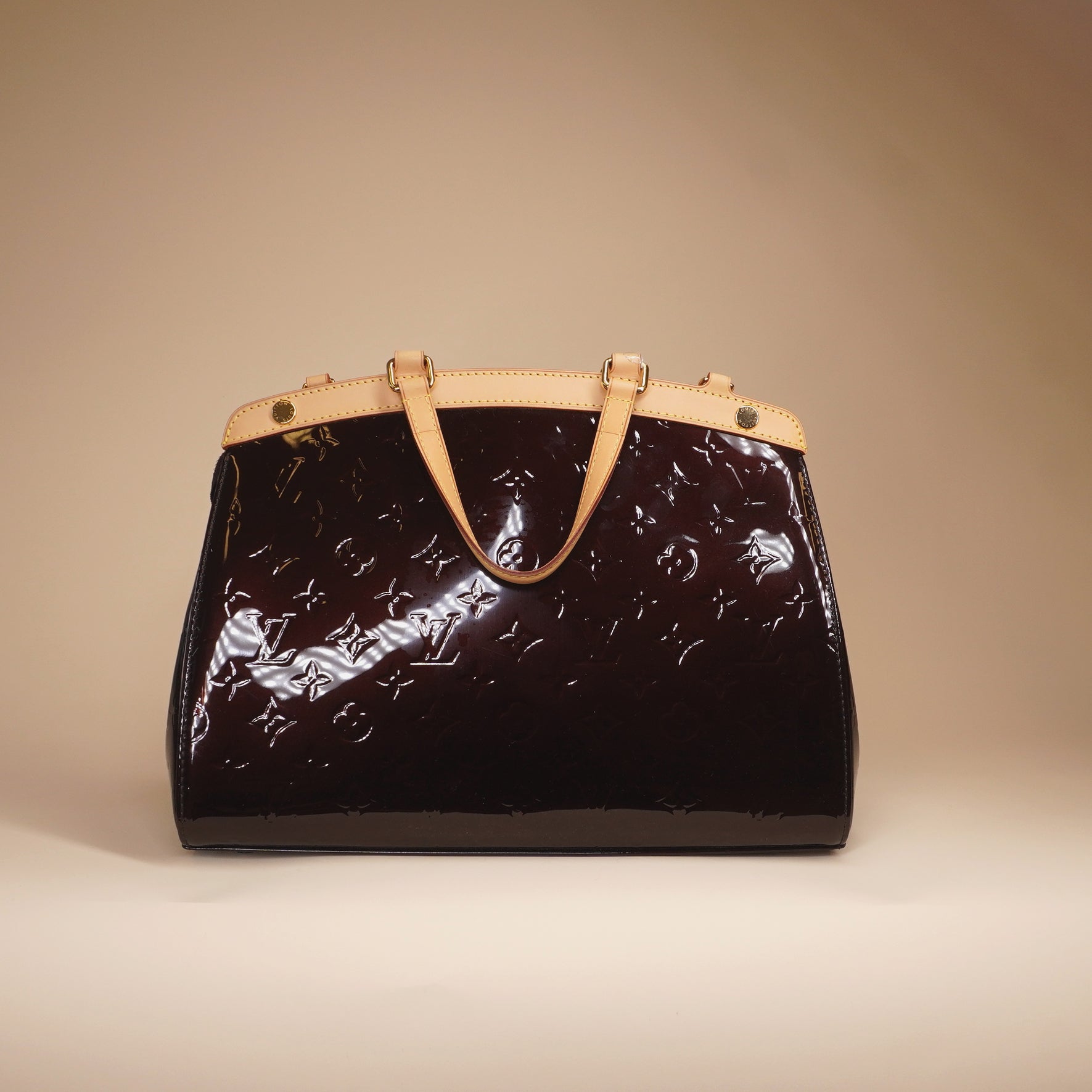 PRE-OWNED LV Amarante Monogram Vernis Brea MM Bag