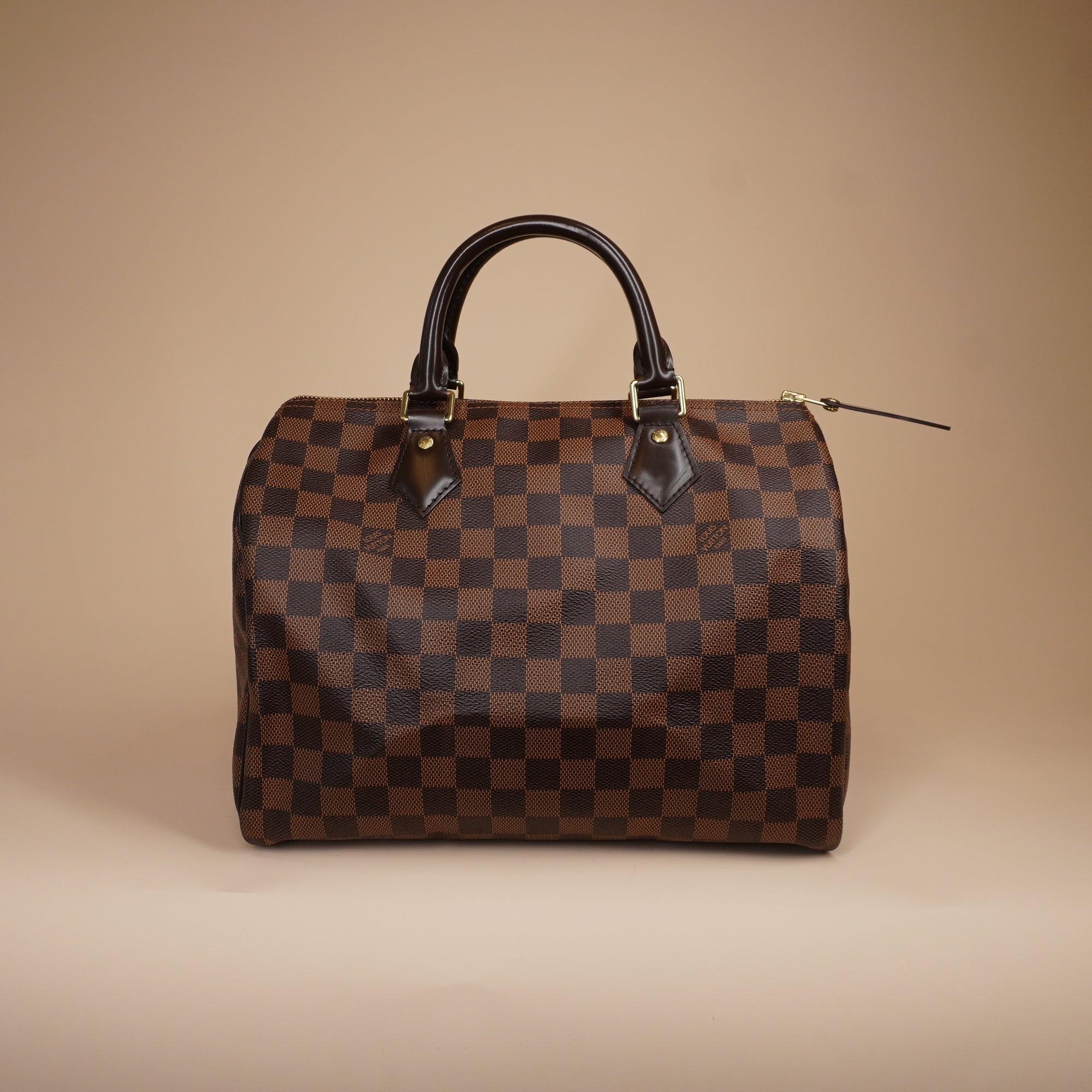 PRE-OWNED LV Damier Ebene Speedy Bandouliere 25