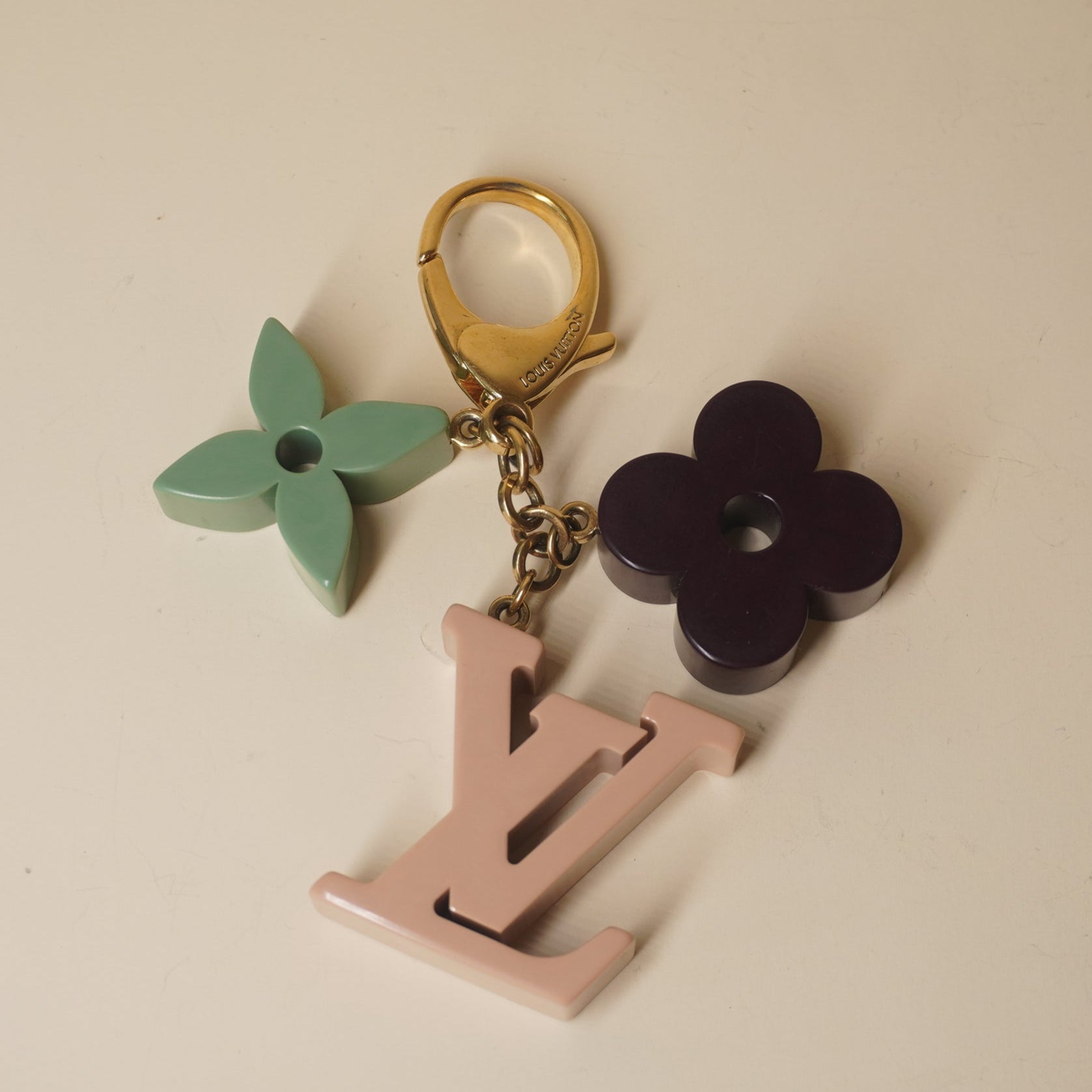 PRE-OWNED Resin Playtime Bag Charm Rose