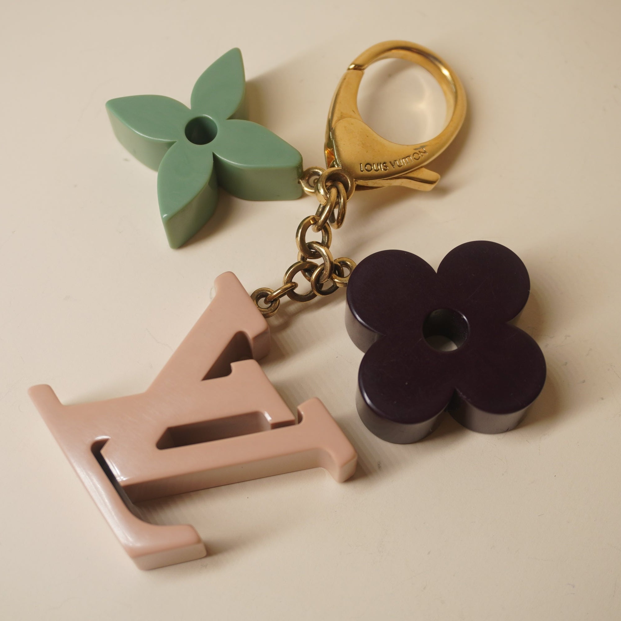 PRE-OWNED Resin Playtime Bag Charm Rose