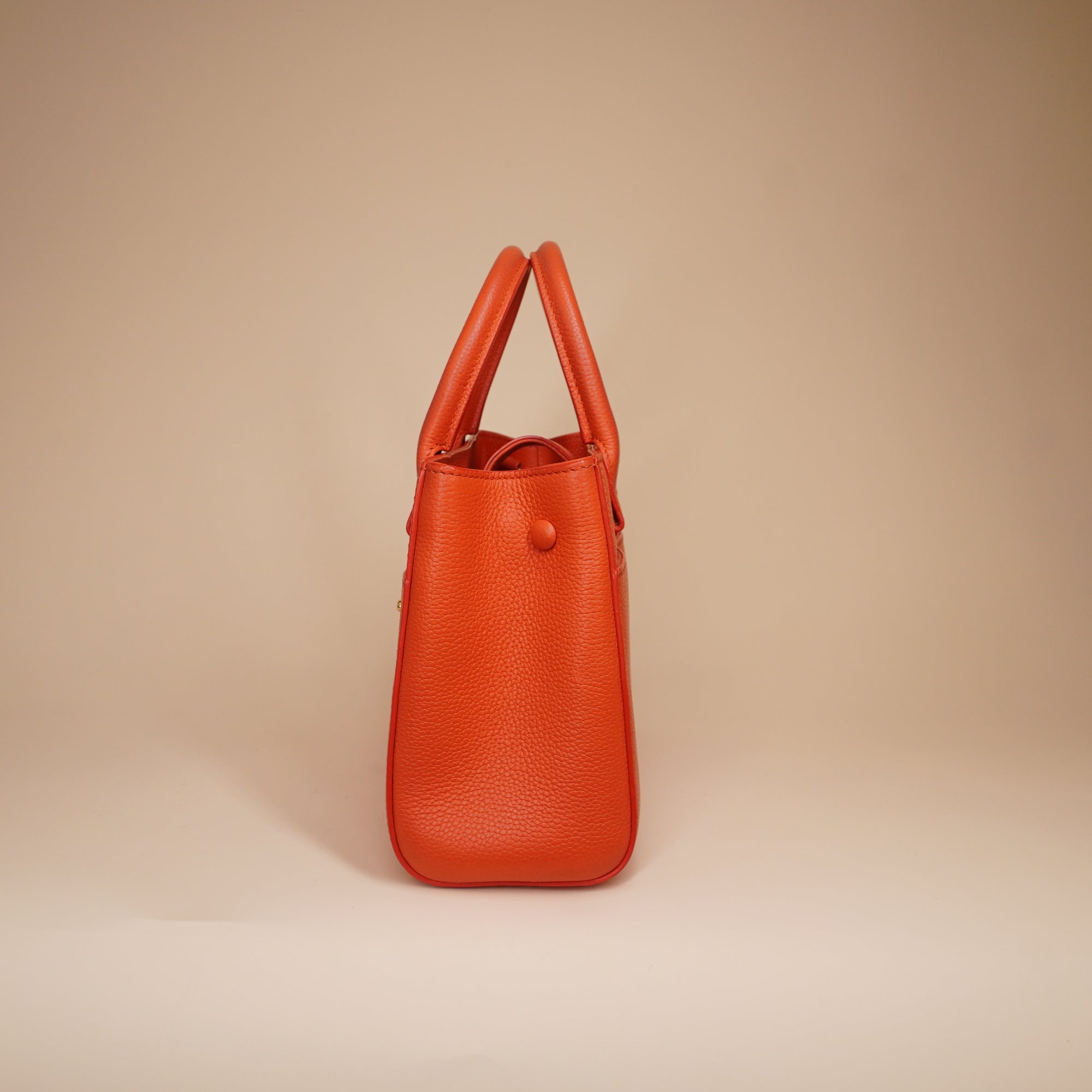 PRE-OWNED CC Grained Calfskin Mini Neo Executive Shopper Tote Orange