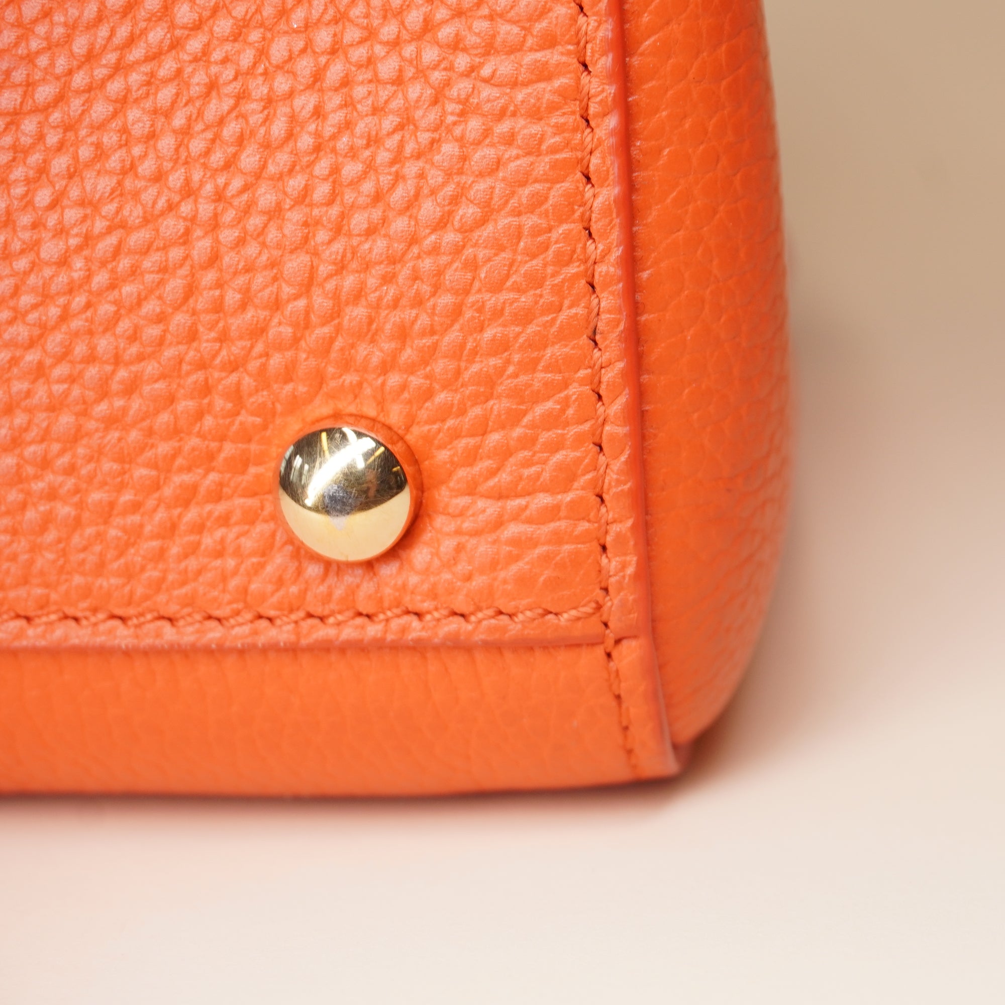 PRE-OWNED CC Grained Calfskin Mini Neo Executive Shopper Tote Orange