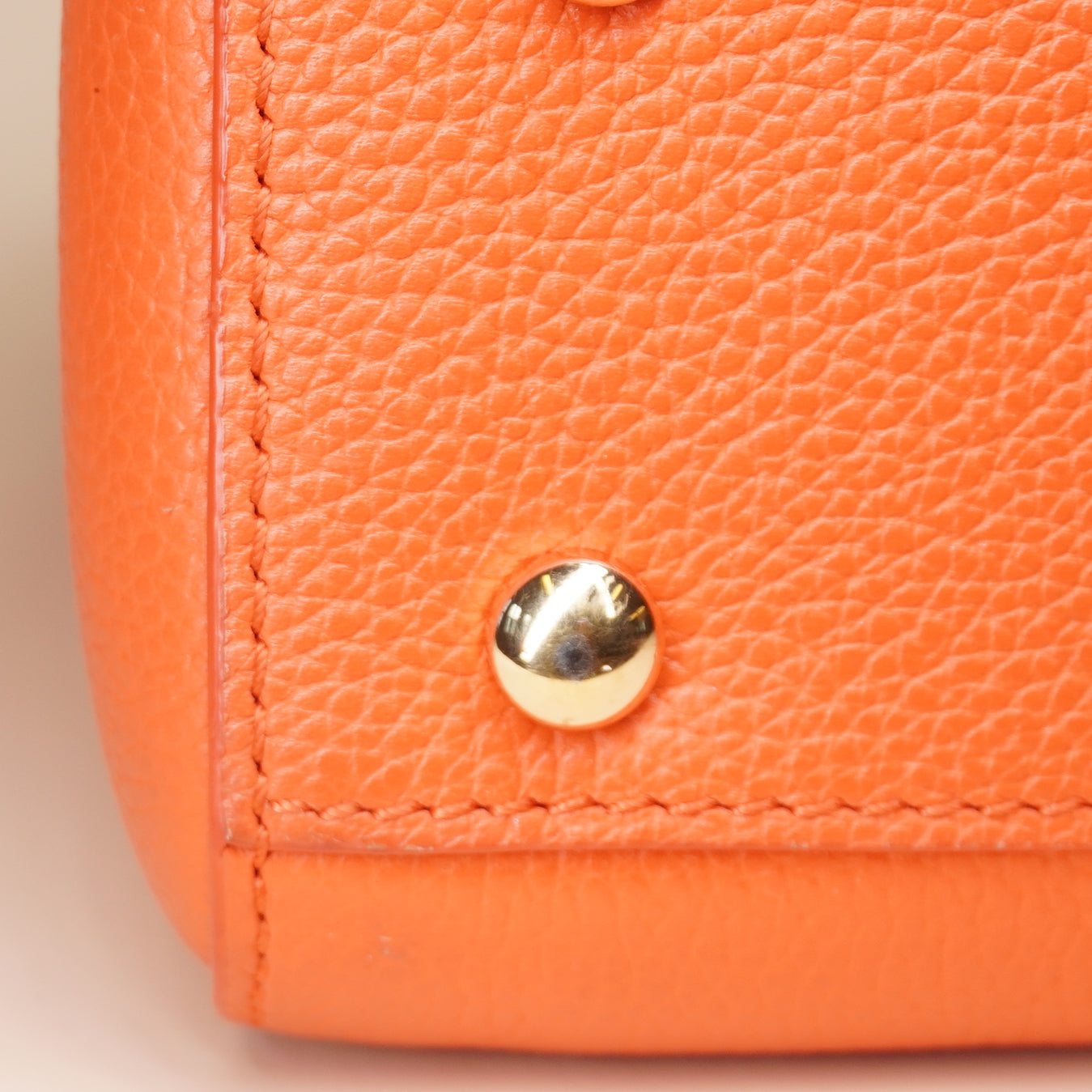 PRE-OWNED CC Grained Calfskin Mini Neo Executive Shopper Tote Orange