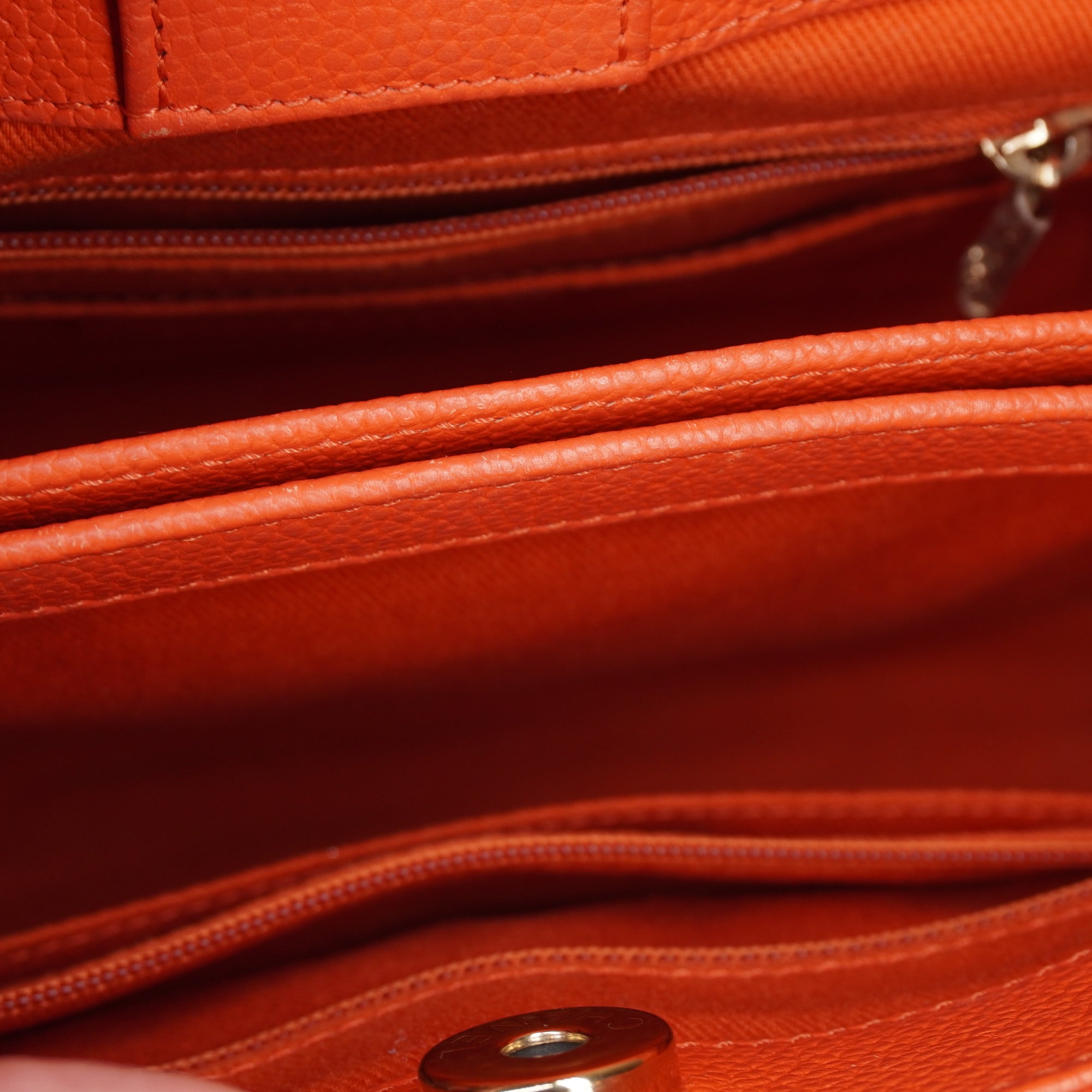 PRE-OWNED CC Grained Calfskin Mini Neo Executive Shopper Tote Orange