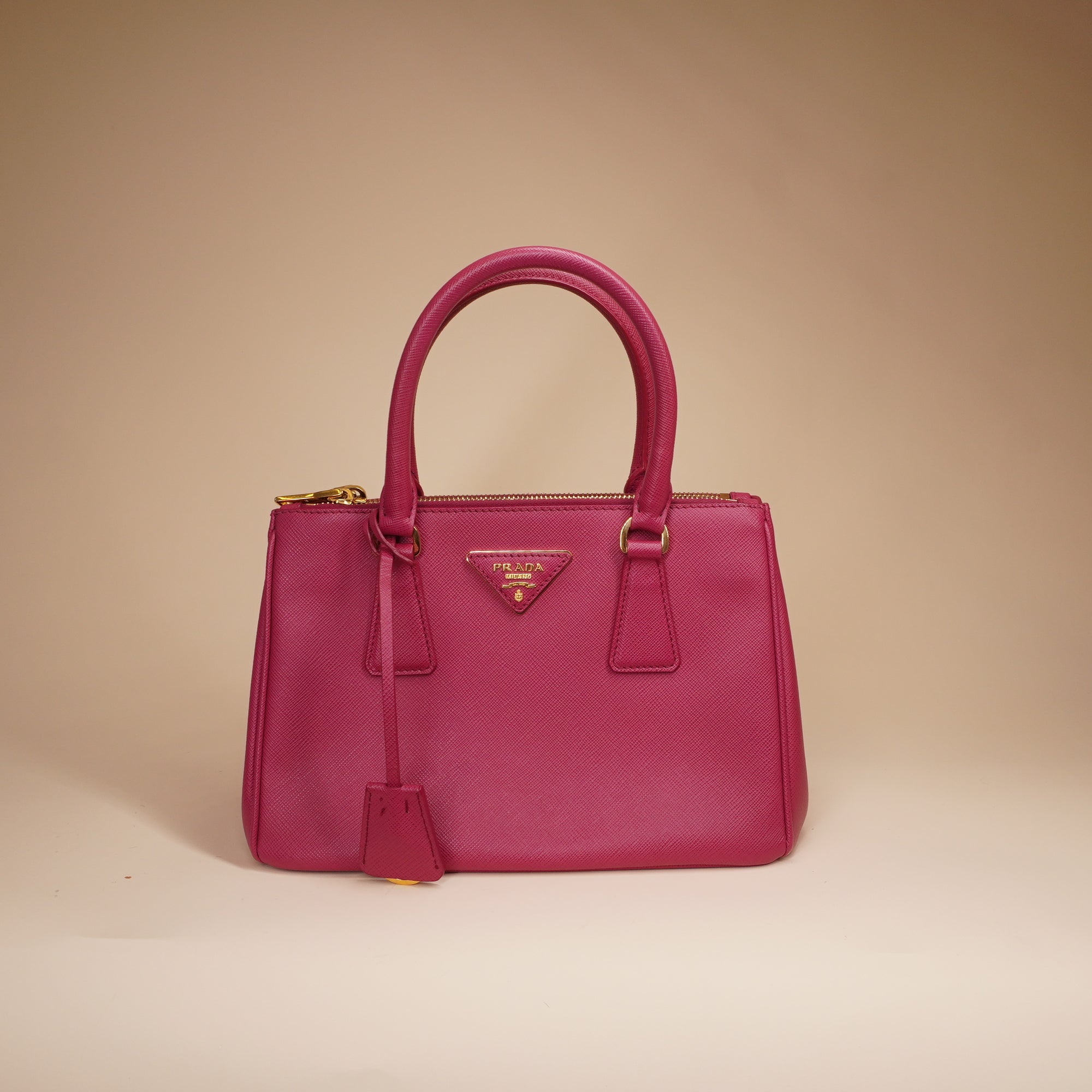PRADA - Pink Mini Saffiano Leather Galleria Top Handle Bag