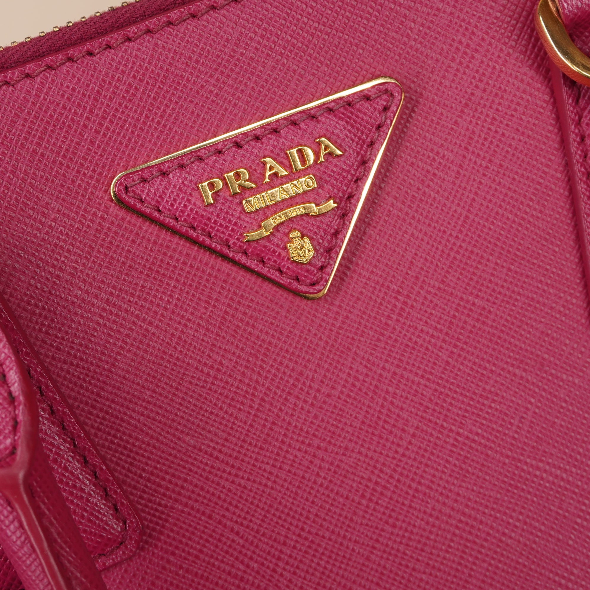 PRADA - Pink Mini Saffiano Leather Galleria Top Handle Bag