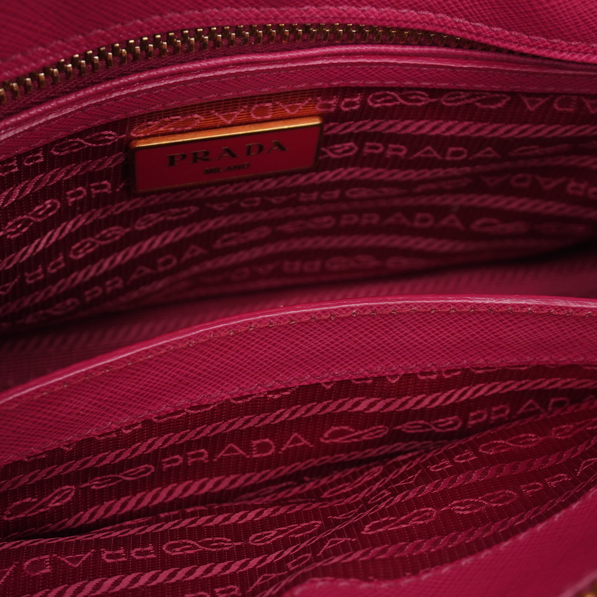 PRADA - Pink Mini Saffiano Leather Galleria Top Handle Bag