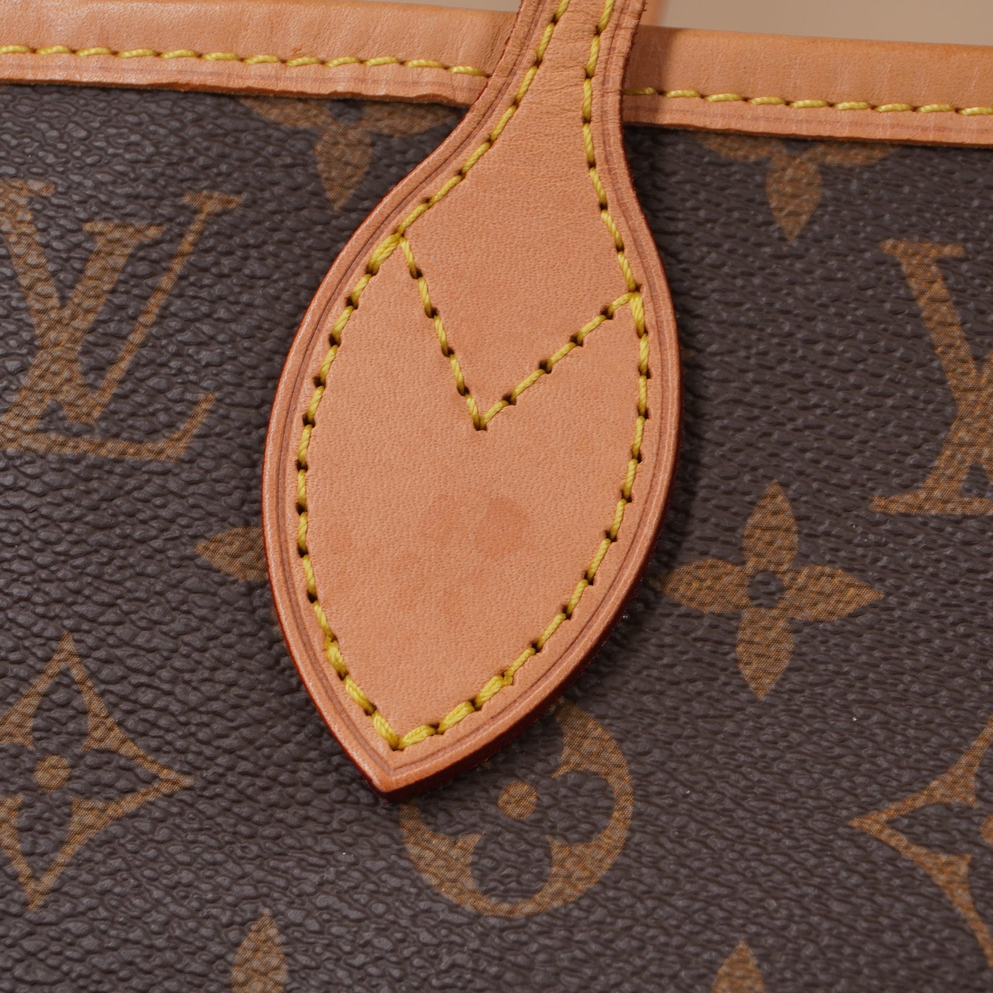 PRE-OWNED LV Neverfull Monogram MM Pivoine Tote with Pouch