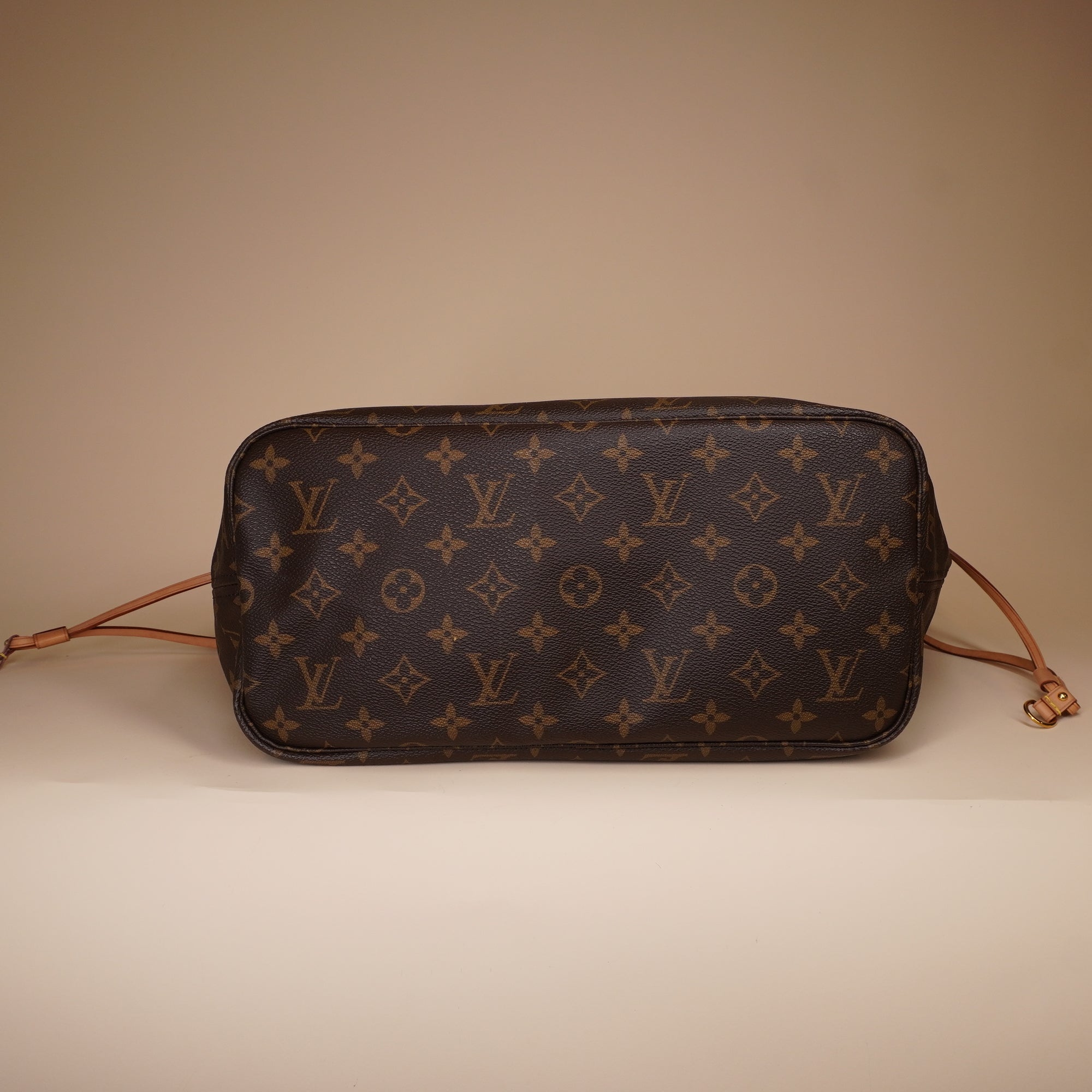 PRE-OWNED LV Neverfull Monogram MM Pivoine Tote with Pouch
