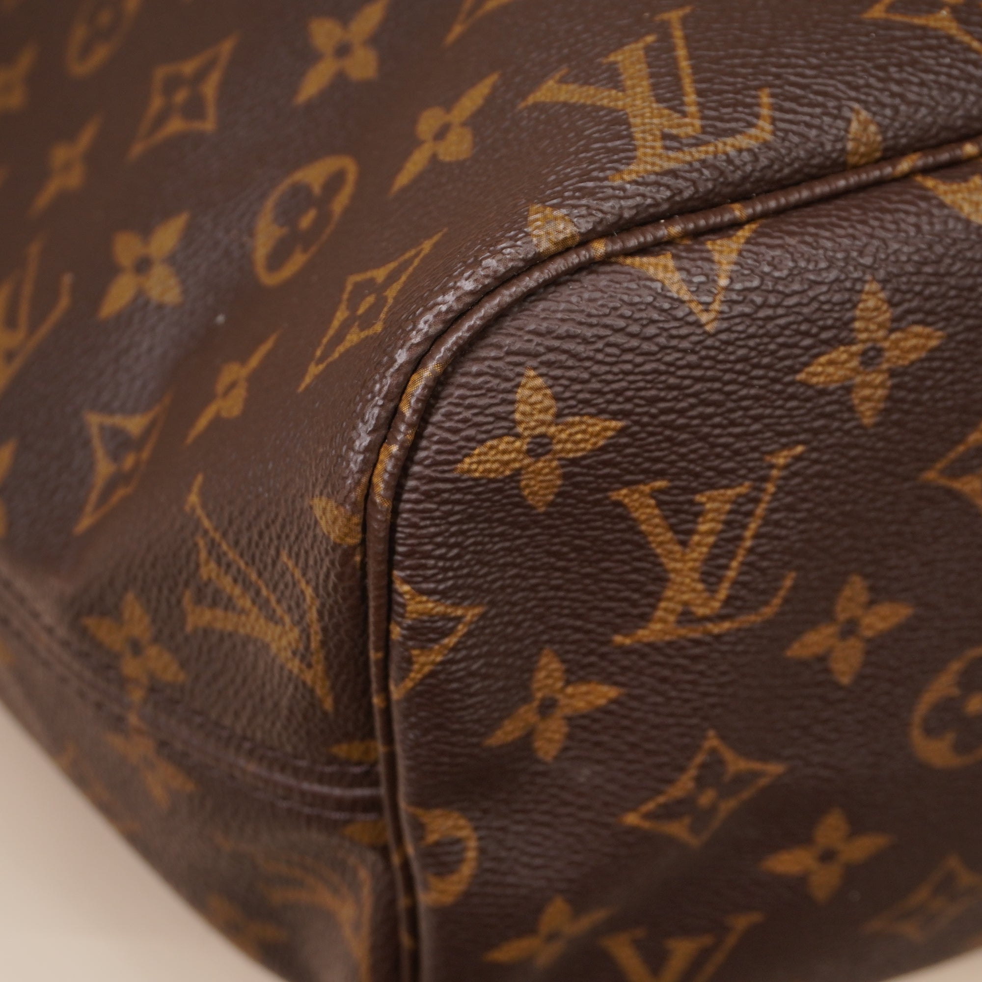 PRE-OWNED LV Neverfull Monogram MM Pivoine Tote with Pouch