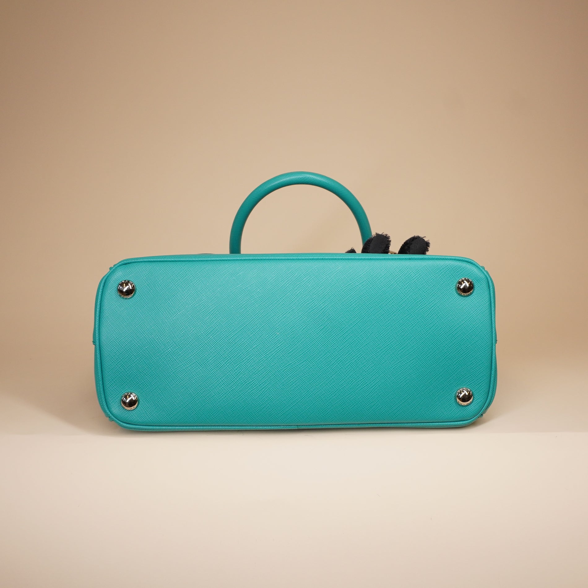 PRE-OWNED Blue Saffiano Lux Leather Mini Tote Bag