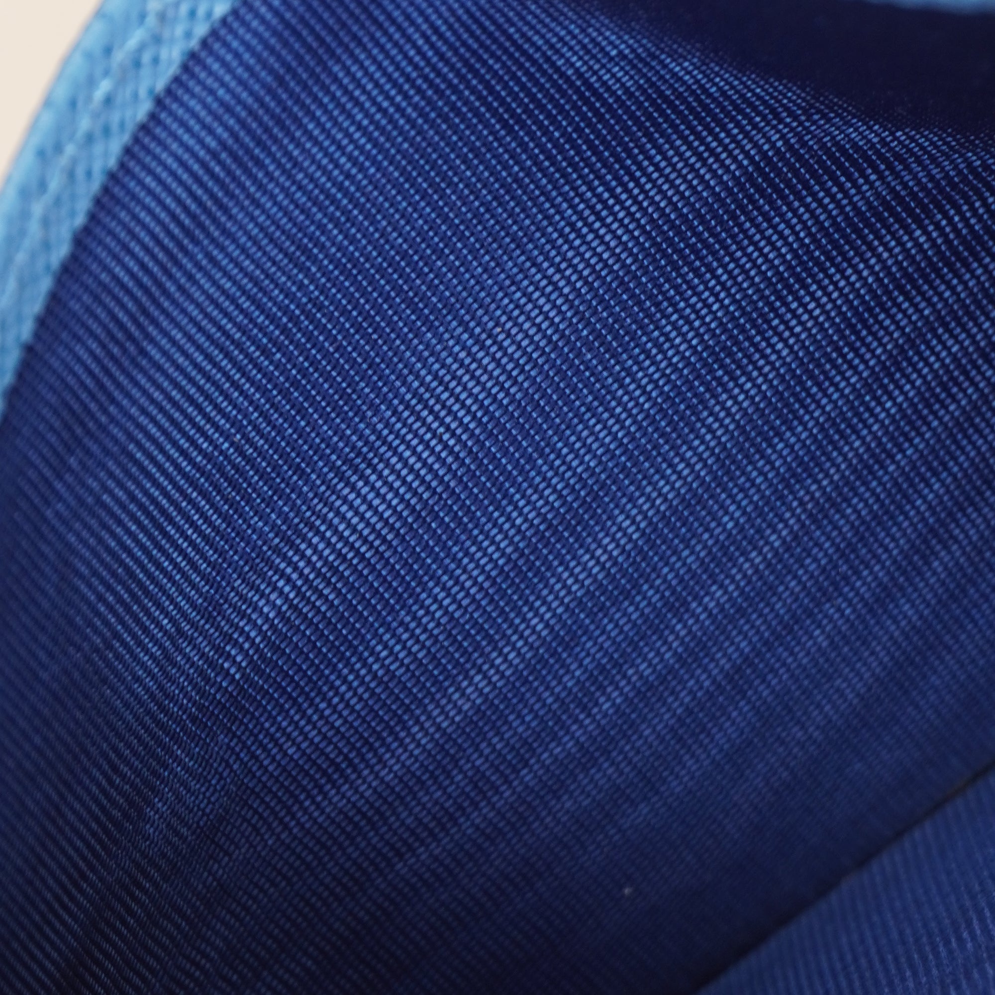 PRE-OWNED Blue Saffiano Leather Card Holder