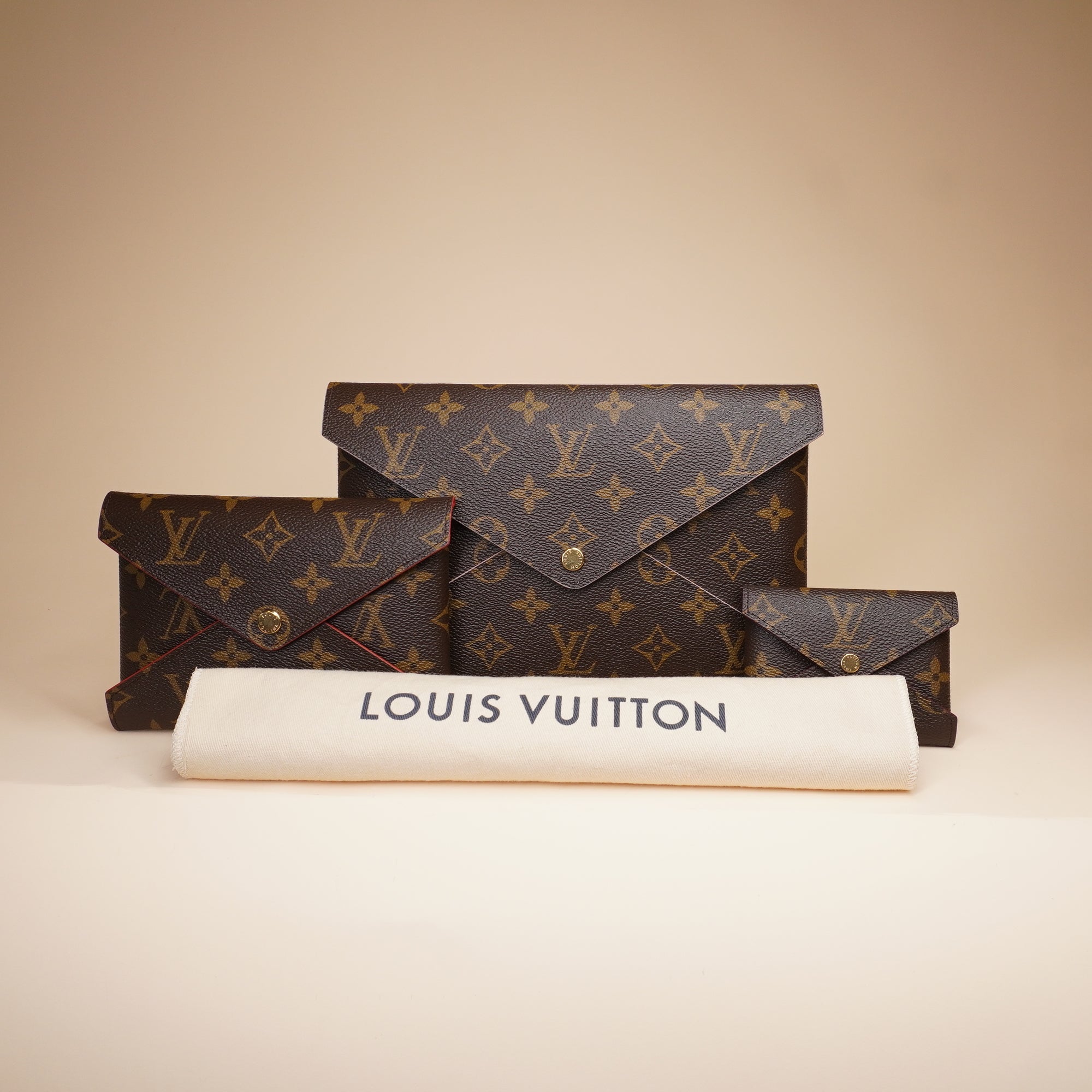 PRE-OWNED LV Monogram Canvas Kirigami Pochette Set