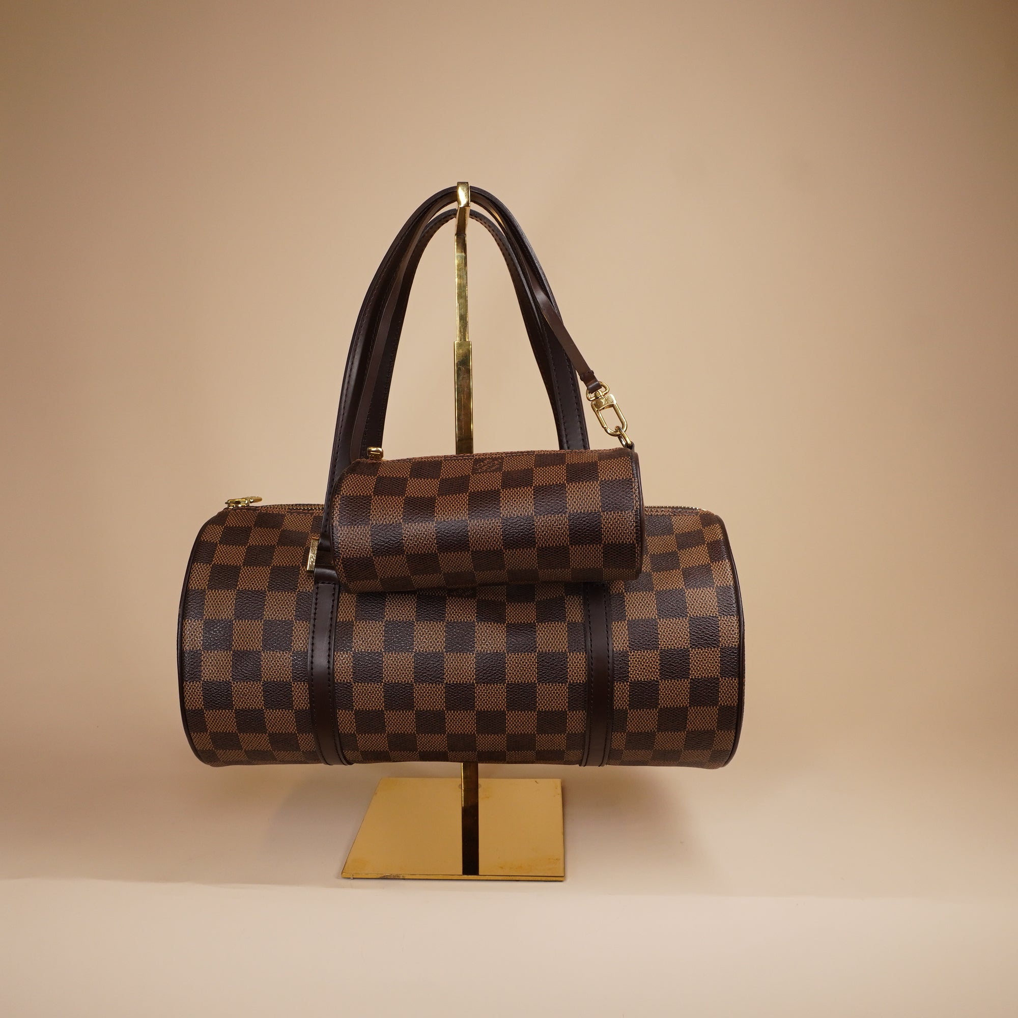 PRE-OWNED LV Damier Papillon 30 With Baby Bag