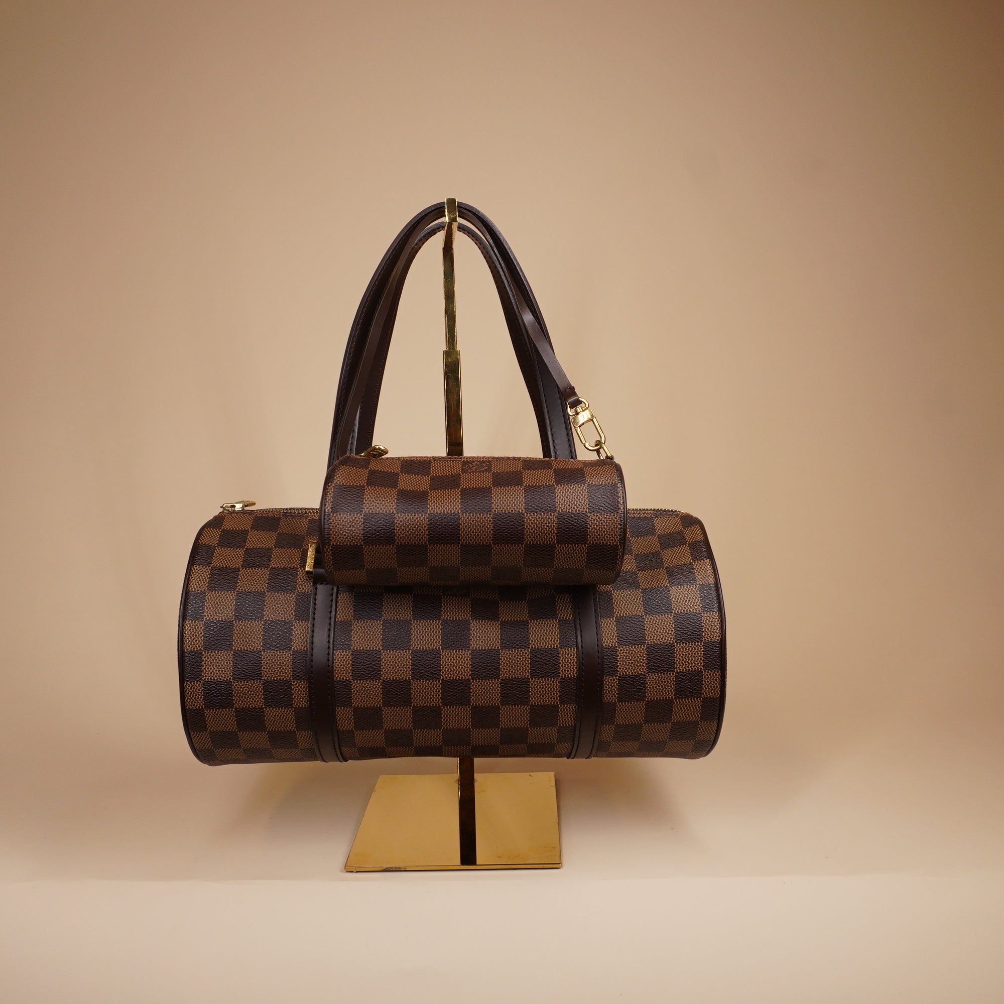 PRE-OWNED LV Damier Papillon 30 With Baby Bag