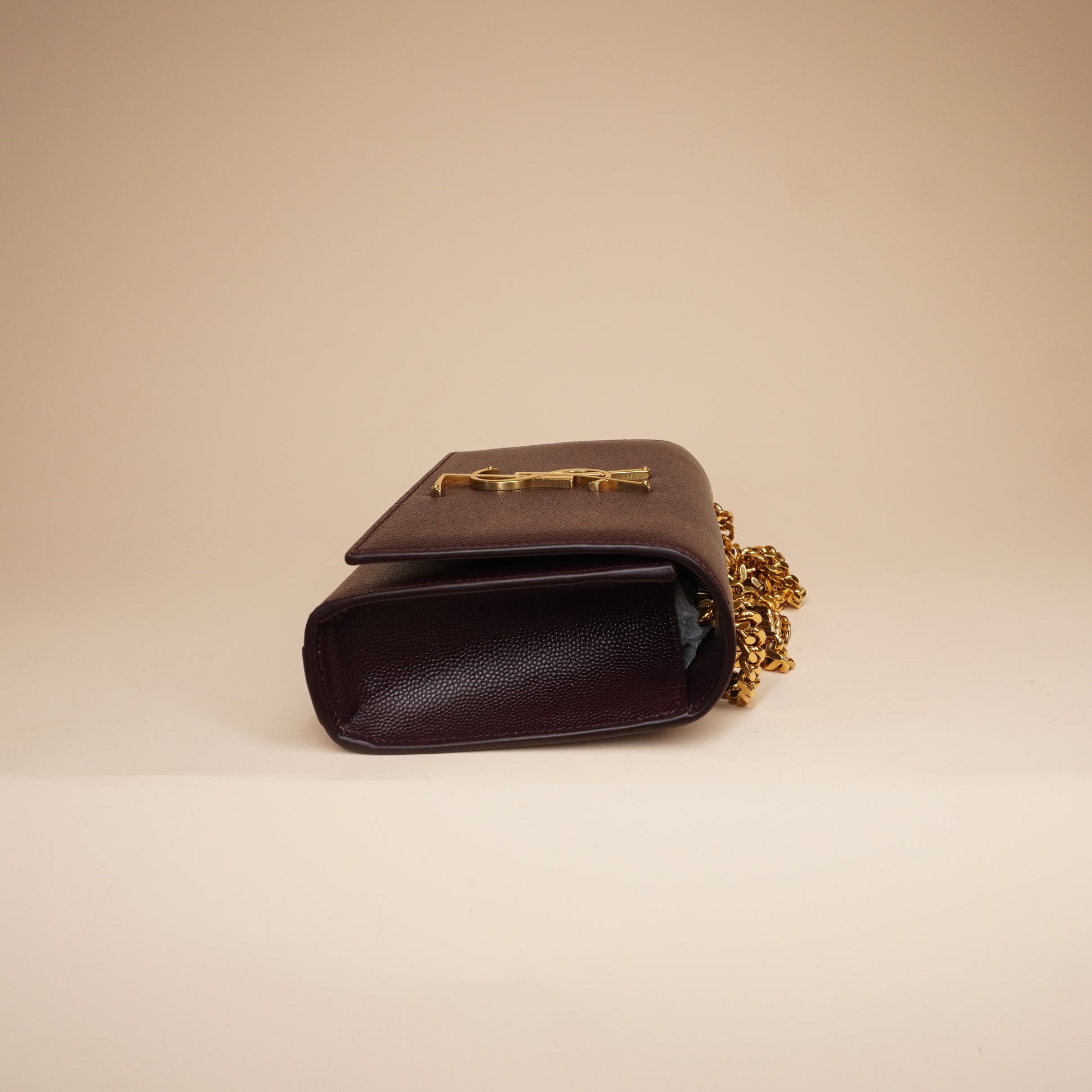 PRE-OWNED Purple Grained Calf Leather Small Monogram Crossbody Bag