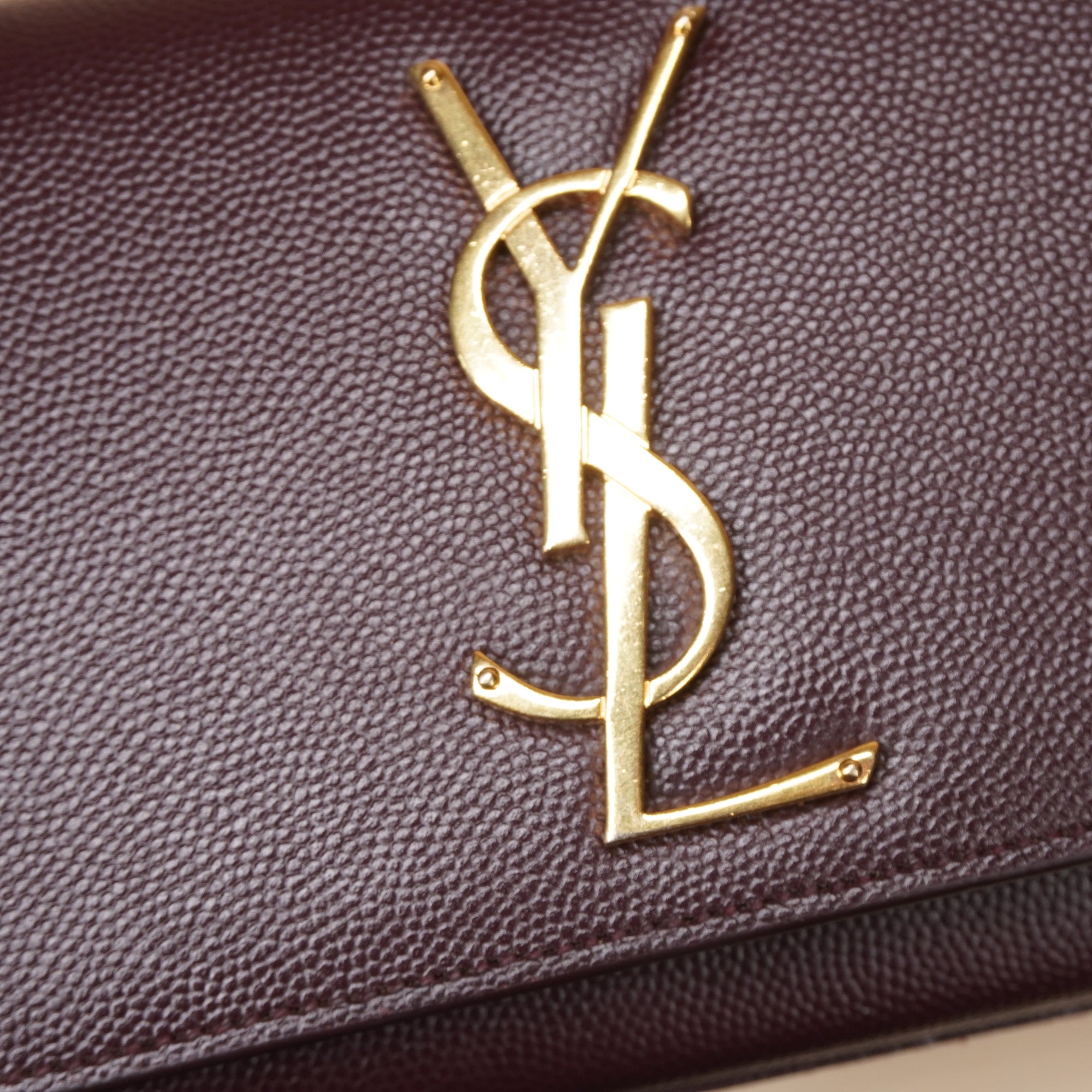 PRE-OWNED Purple Grained Calf Leather Small Monogram Crossbody Bag