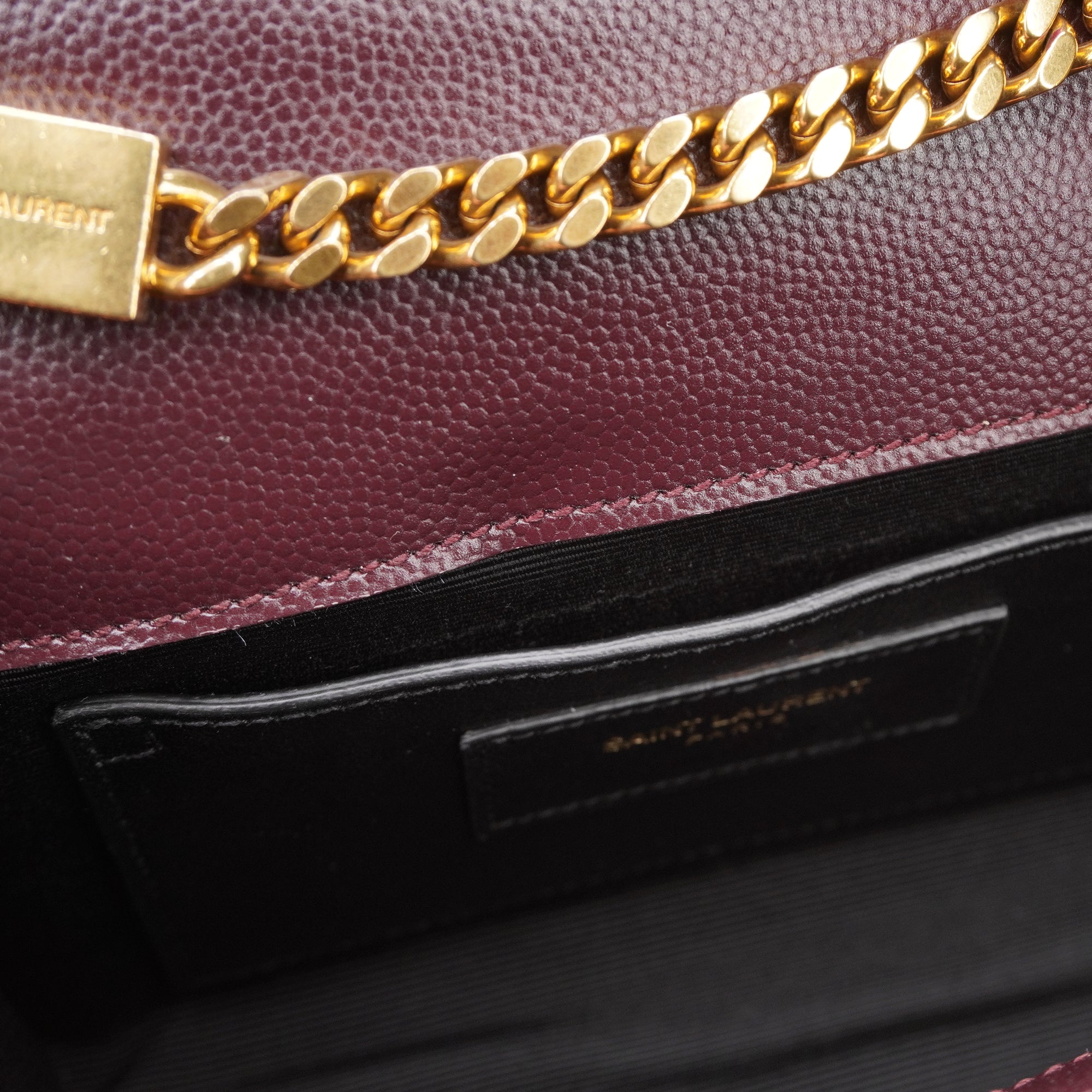 PRE-OWNED Purple Grained Calf Leather Small Monogram Crossbody Bag